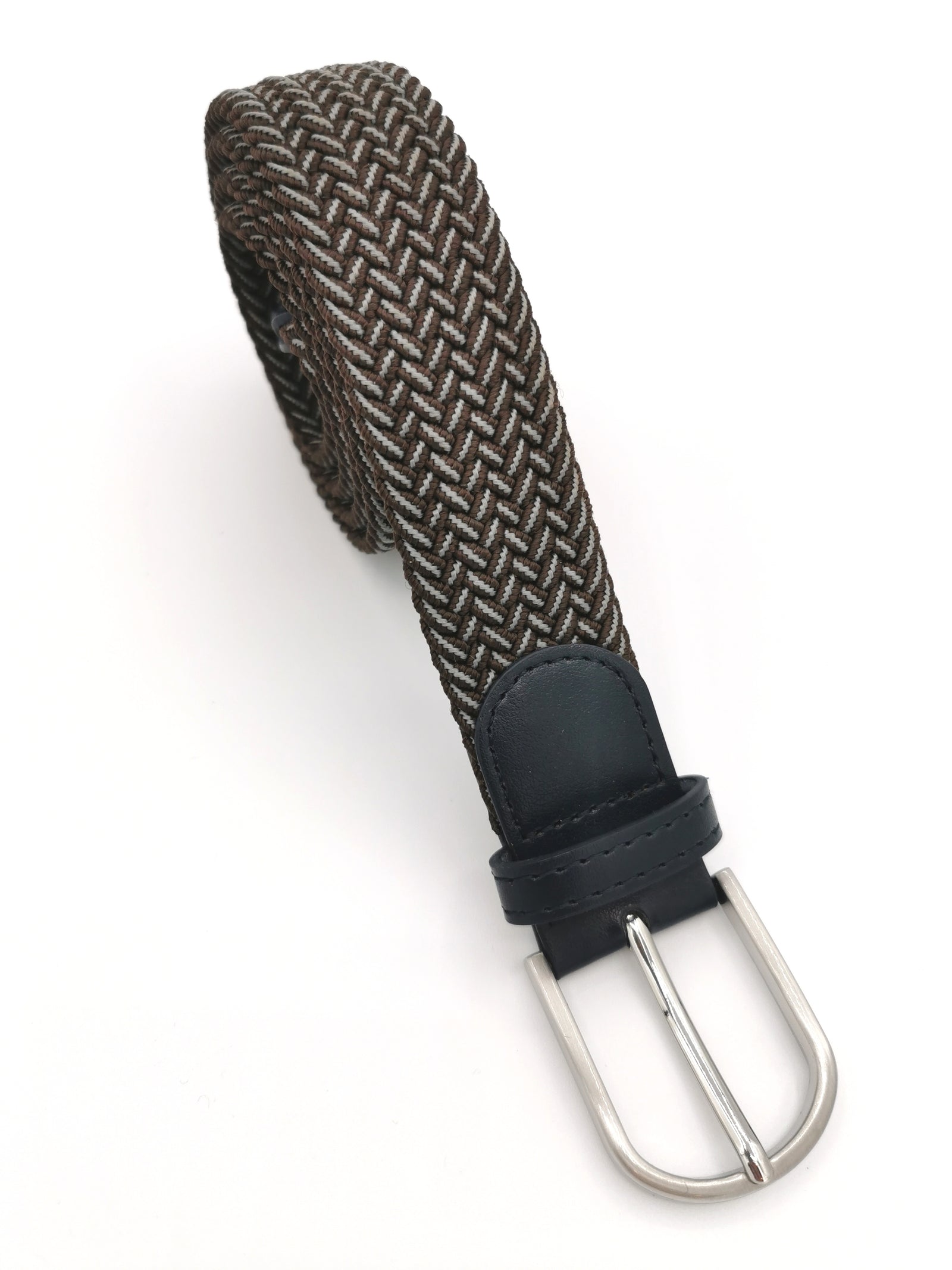 BROWN HERRINGBONE BELT