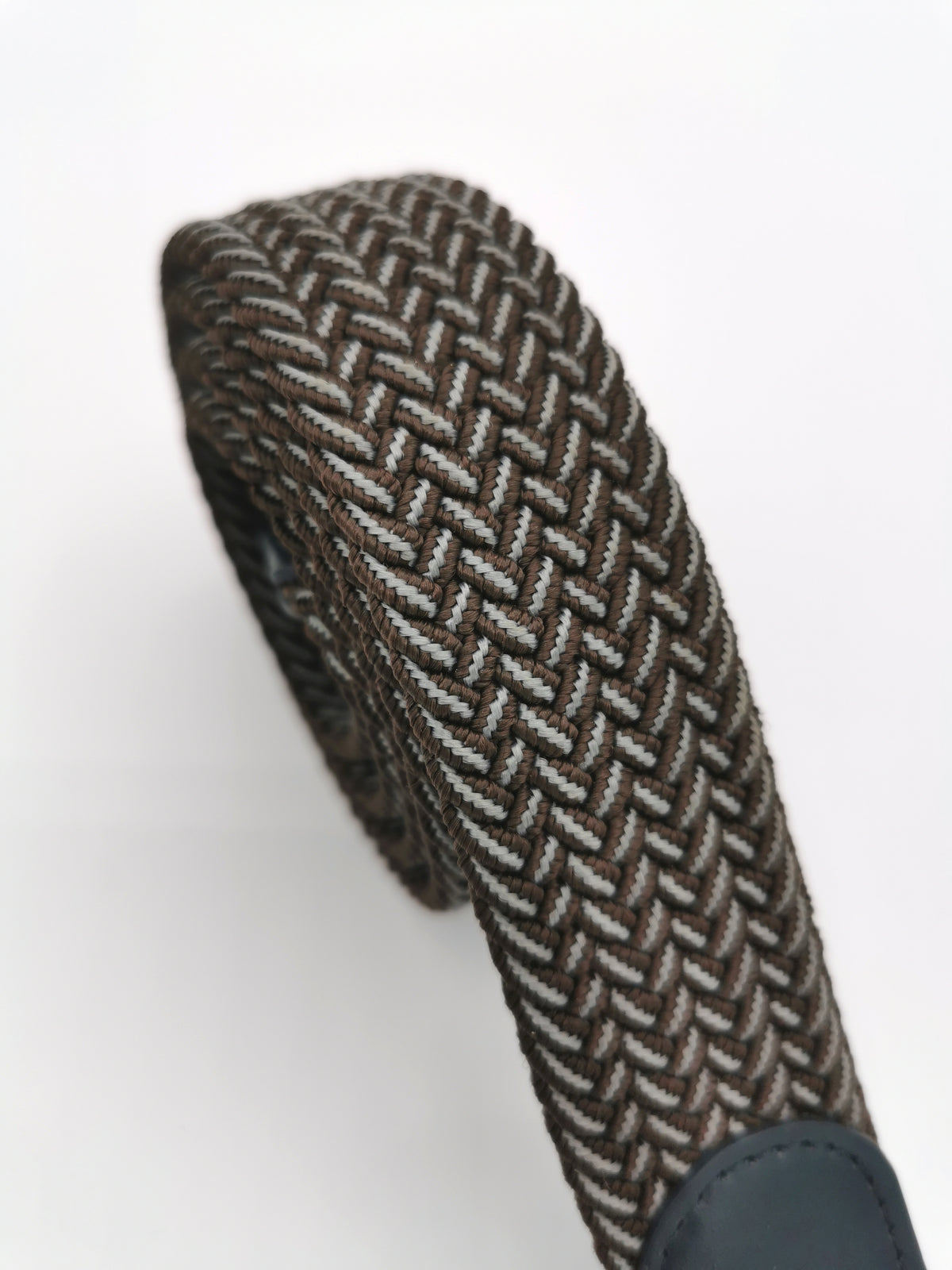 BROWN HERRINGBONE BELT