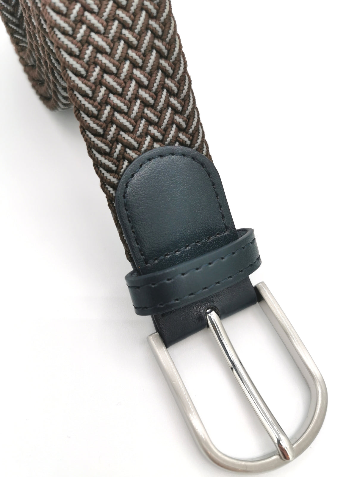 BROWN HERRINGBONE BELT