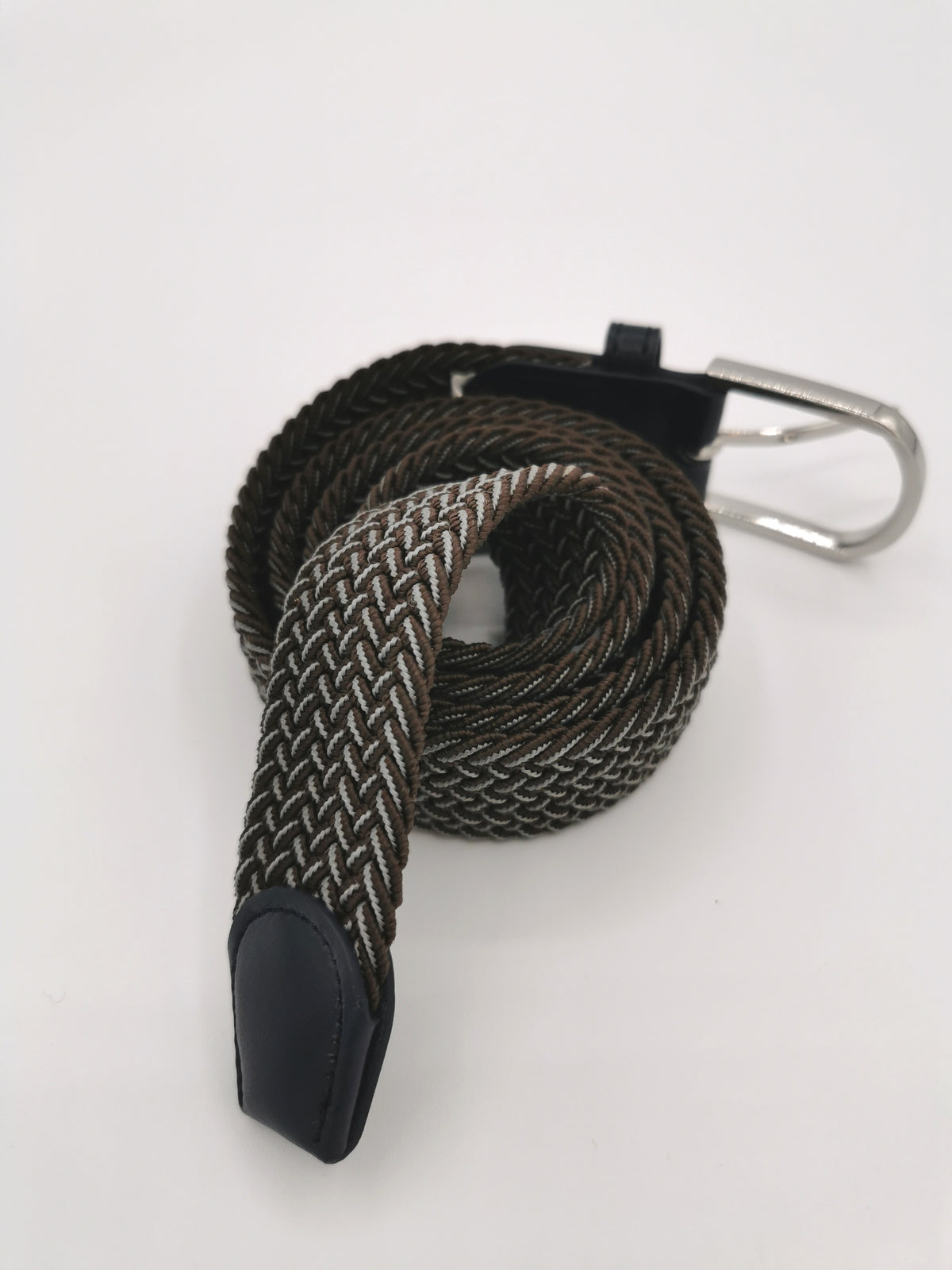 BROWN HERRINGBONE BELT