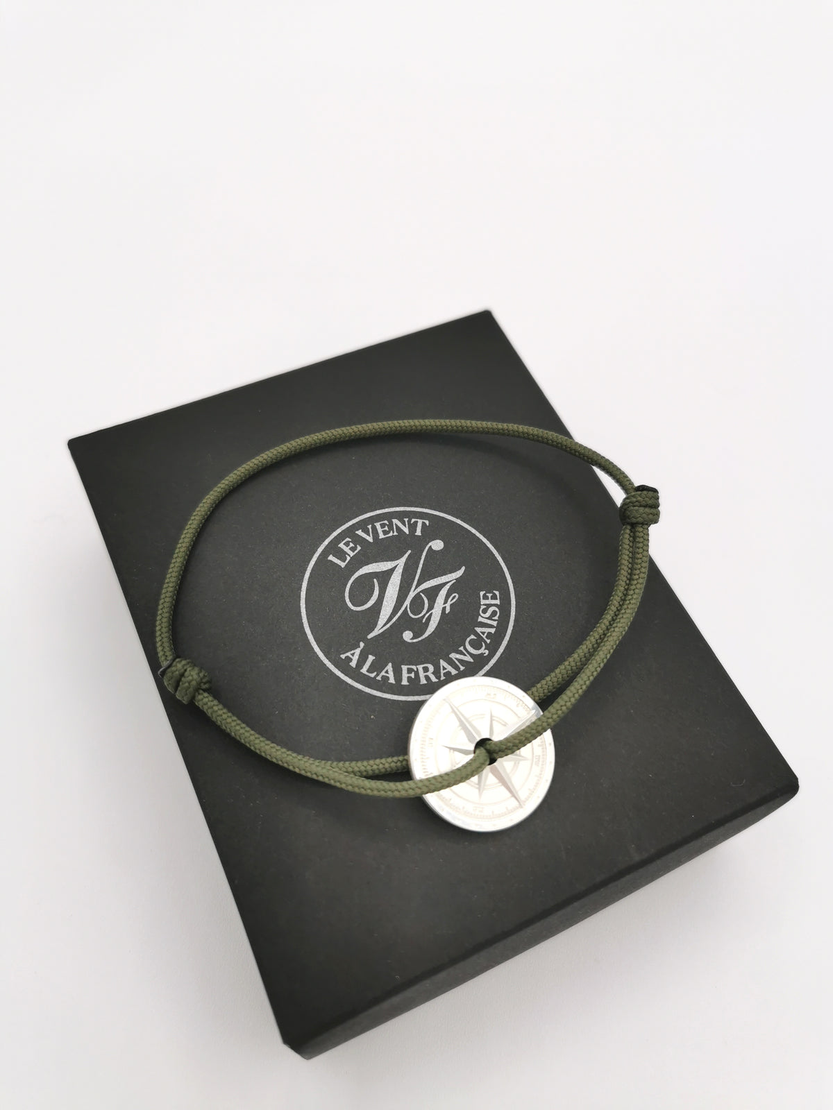 BRACELET LE VENT À LA FRANÇAISE &quot;ARGENT 925°&quot; OLIVE GREEN