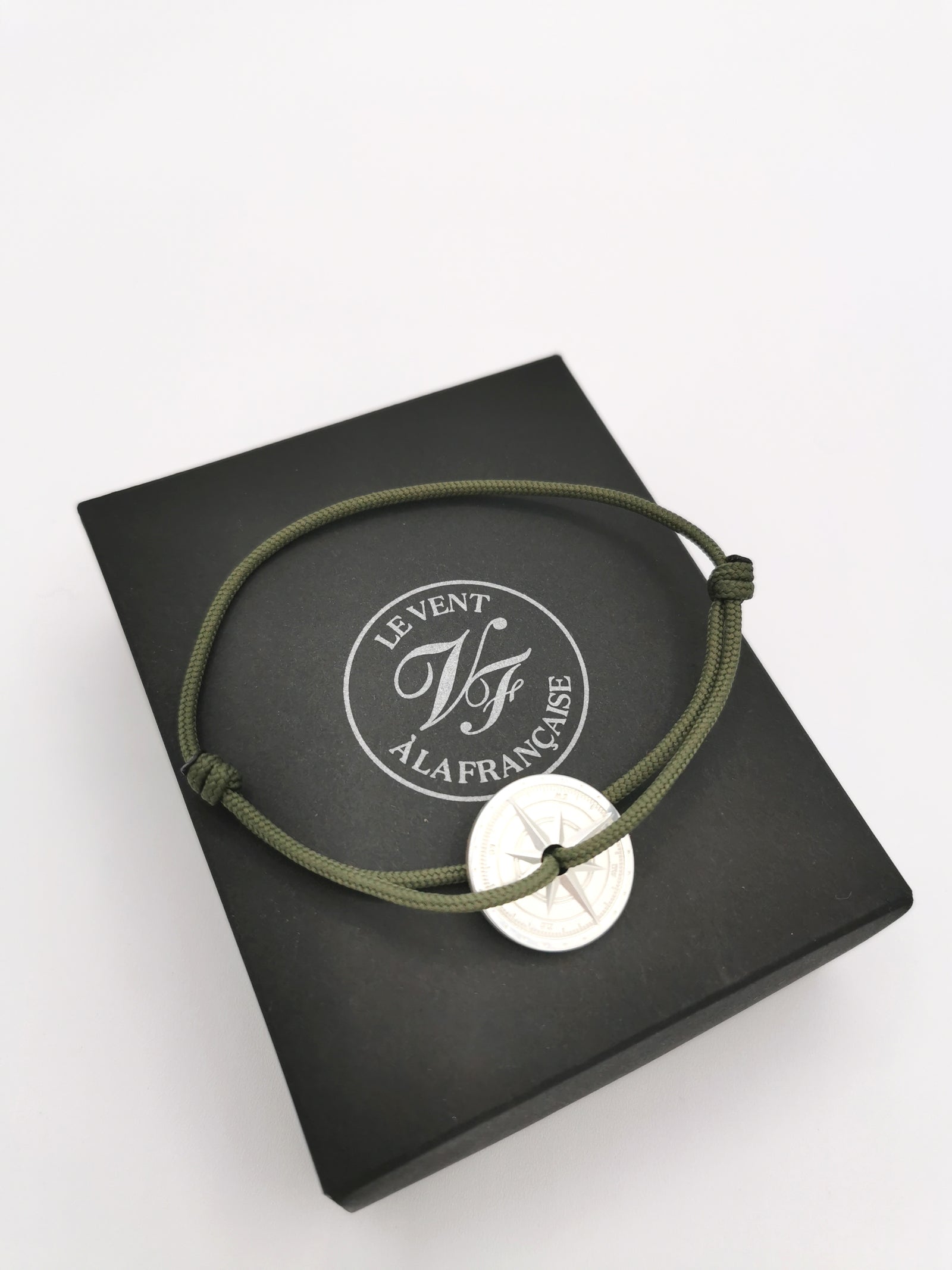 BRACELET LE VENT À LA FRANÇAISE "ARGENT 925°" OLIVE GREEN