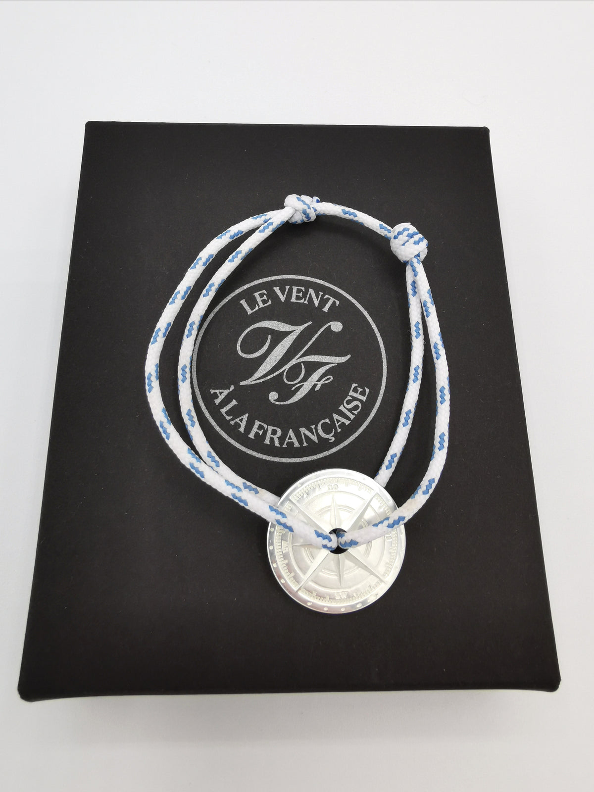 BRACELET LE VENT À LA FRANÇAISE &quot;ARGENT 925°&quot; WHITE AND BLUE
