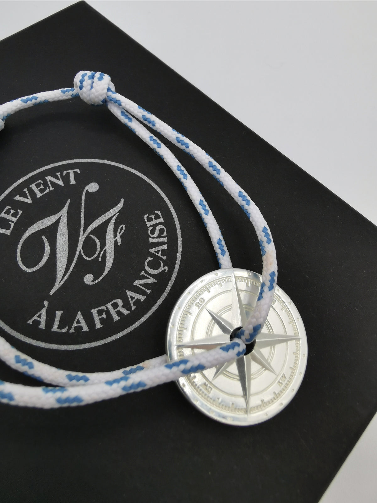 BRACELET LE VENT À LA FRANÇAISE &quot;ARGENT 925°&quot; WHITE AND BLUE