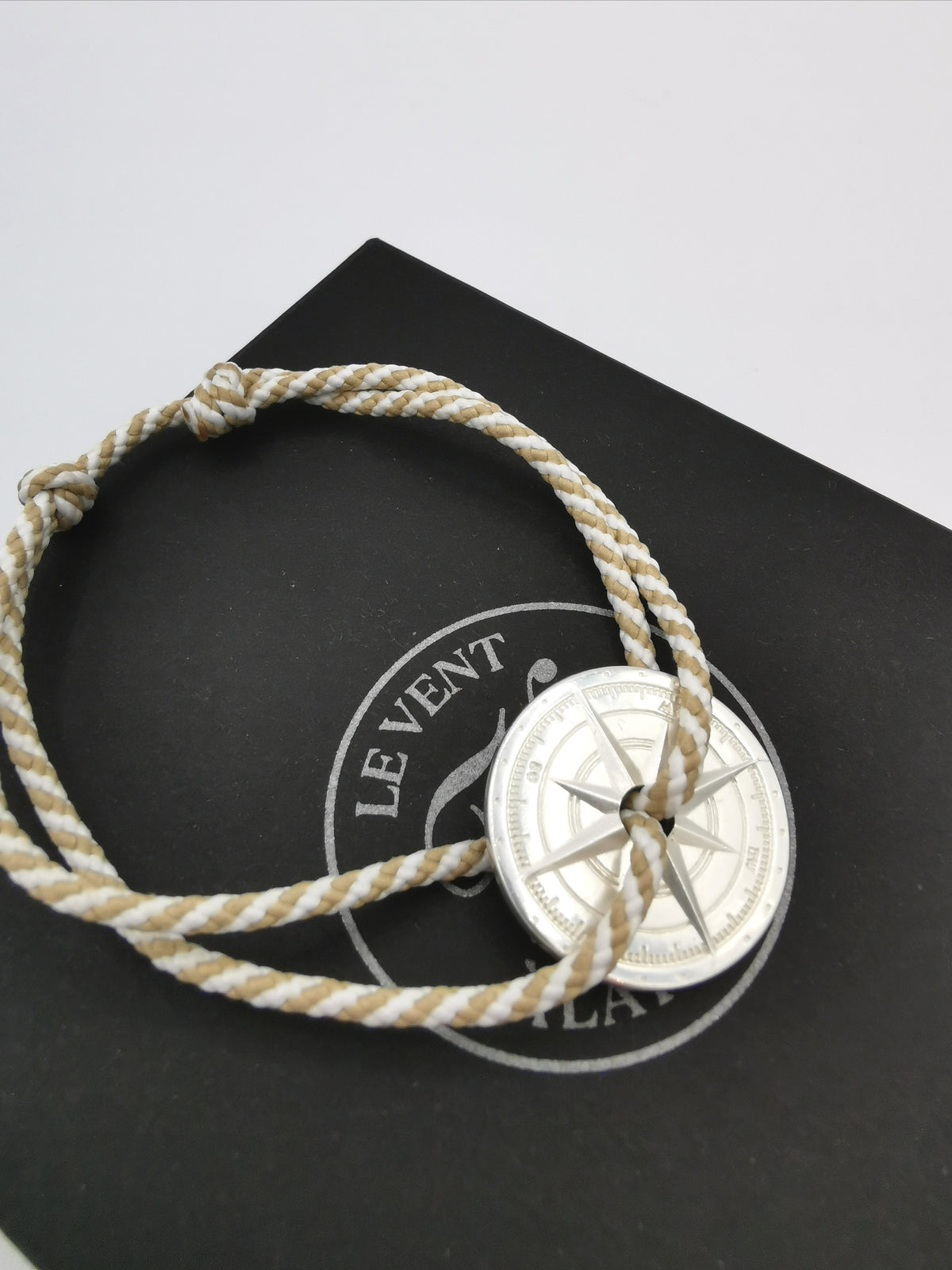 BRACELET LE VENT À LA FRANÇAISE &quot;ARGENT 925°&quot; BEIGE