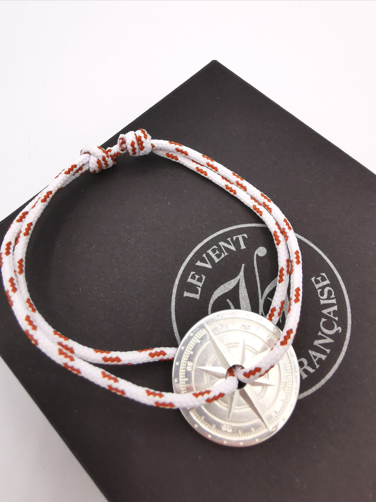 BRACELET LE VENT À LA FRANÇAISE &quot;SILVER 925°&quot; WHITE AND RED