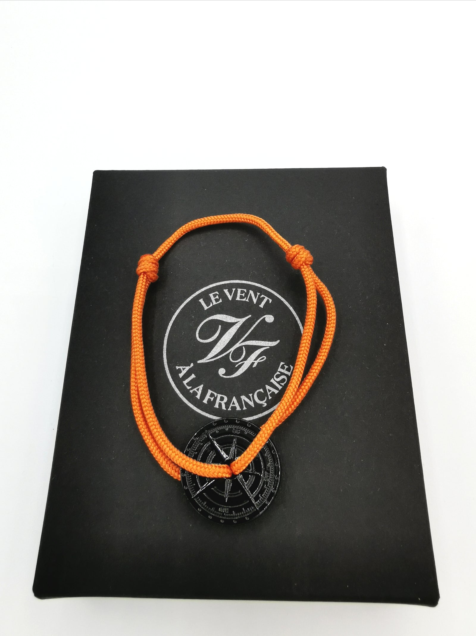 BRACELET LE VENT À LA FRANÇAISE "NOIR ASPHALT" ORANGE
