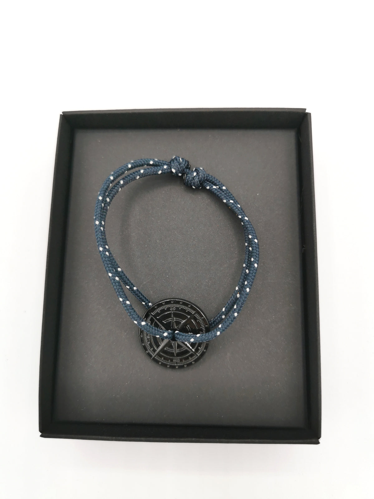 BRACELET LE VENT À LA FRANÇAISE &quot;NOIR ASPHALT&quot; BLUE SPECKLED