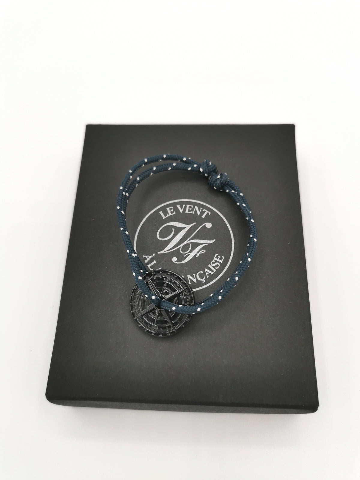 BRACELET LE VENT À LA FRANÇAISE &quot;NOIR ASPHALT&quot; BLUE SPECKLED