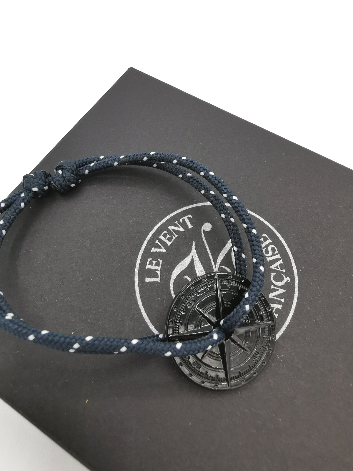 BRACELET LE VENT À LA FRANÇAISE &quot;NOIR ASPHALT&quot; BLUE SPECKLED