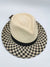 Chapeau Panama court coloris naturel et noir et bandeau noir