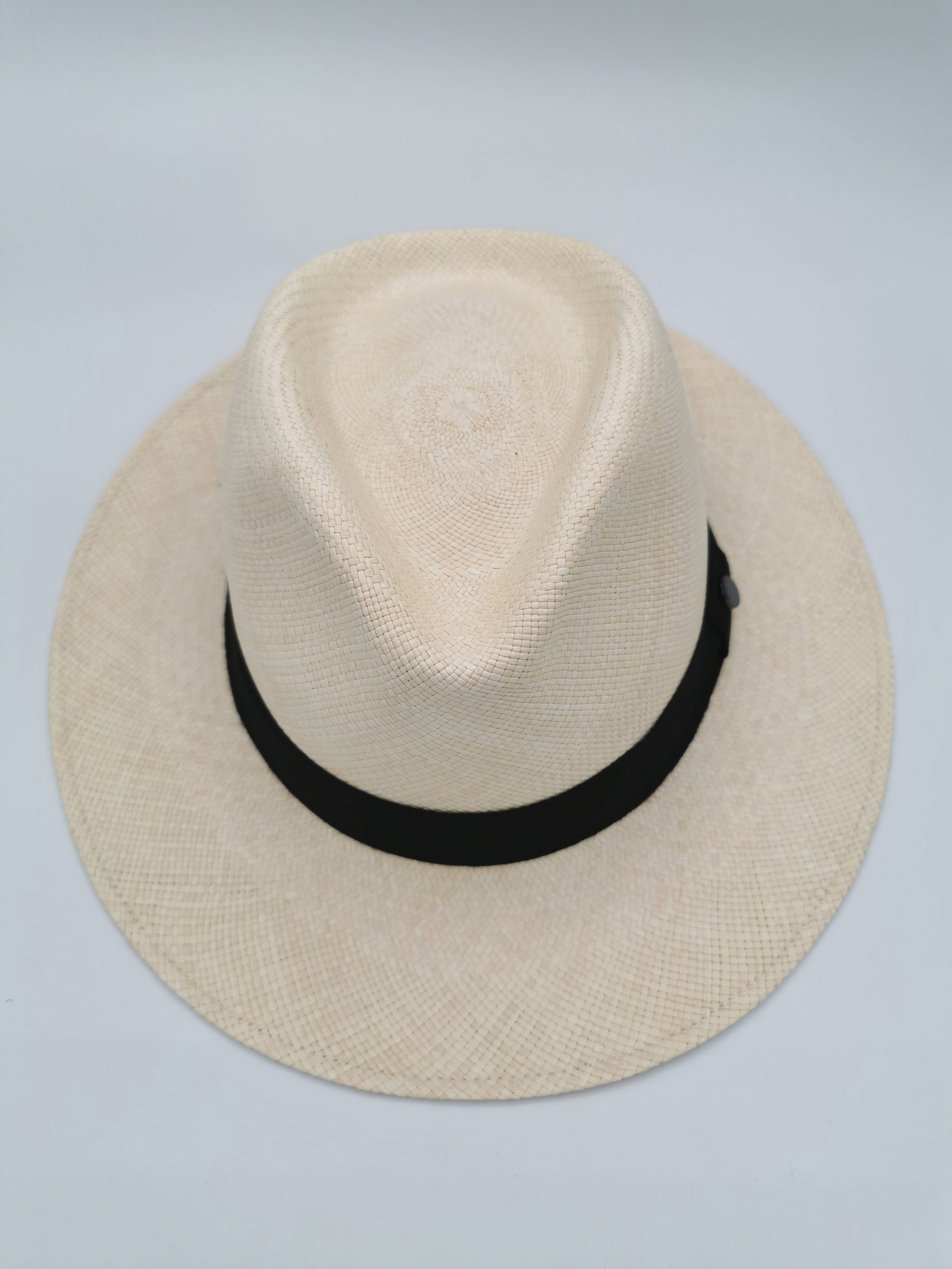 PANAMA HAT IN NATURAL COLOUR , BLACK HEADBAND