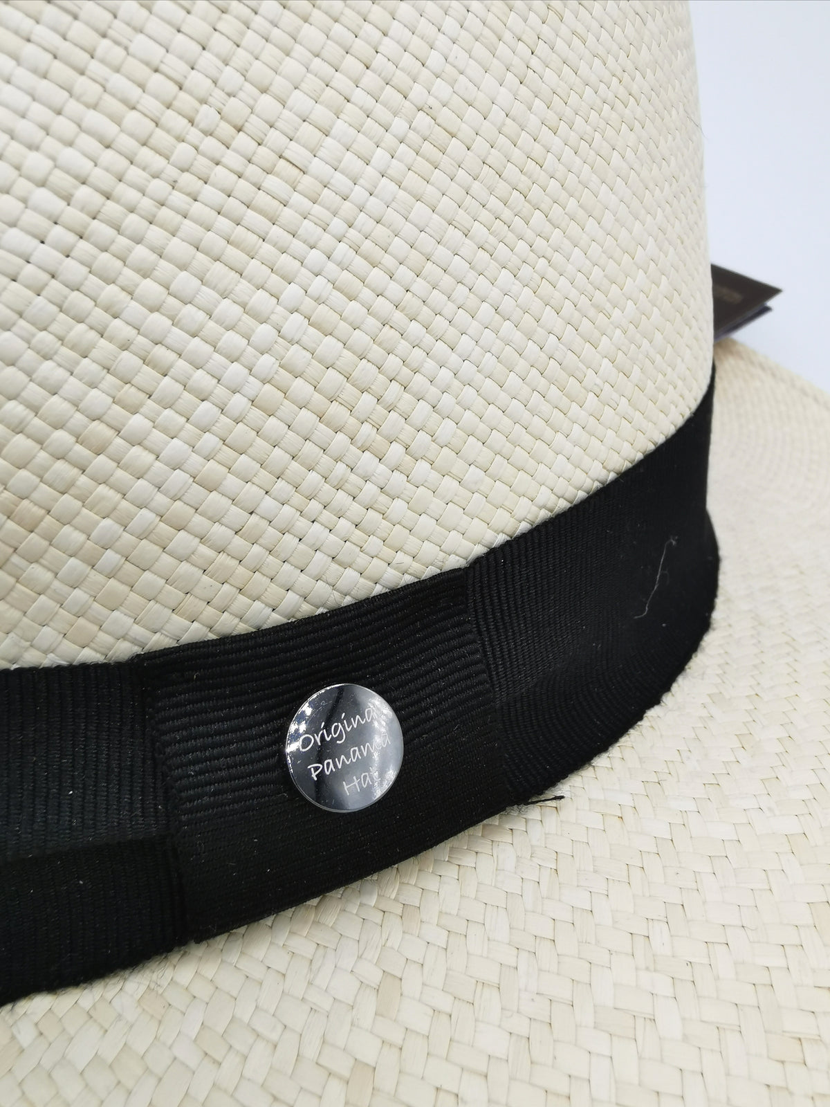 PANAMA HAT IN NATURAL COLOUR , BLACK HEADBAND