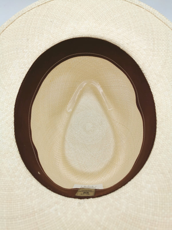 Chapeau Panama Gris Brodé - Taille Unique - Homme - Souvenir Script