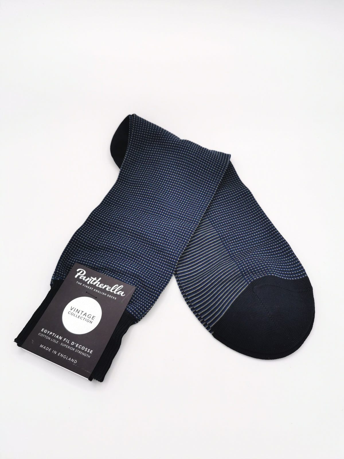 Pantherella lisle socks with small grid pattern