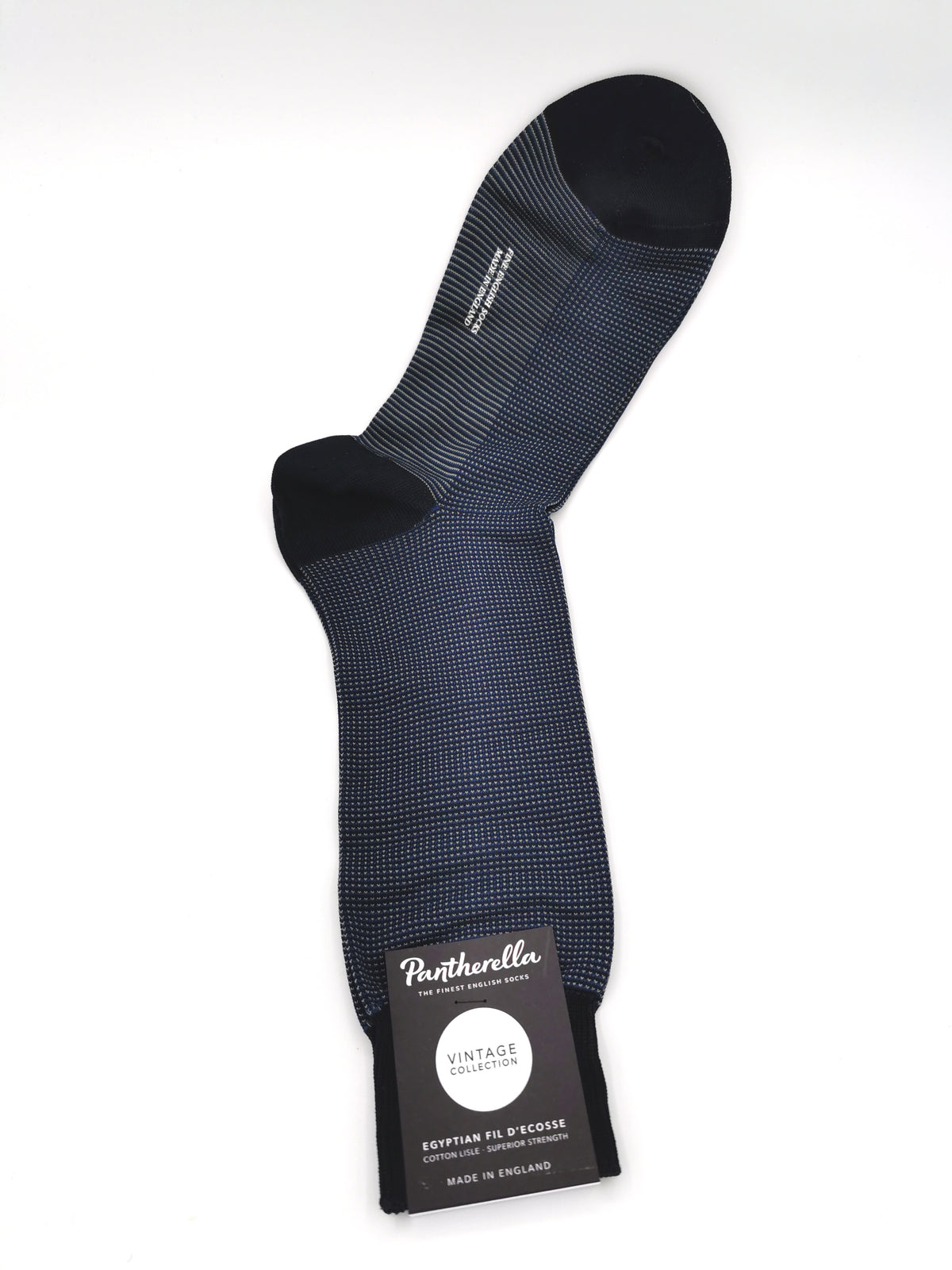 Pantherella lisle socks with small grid pattern