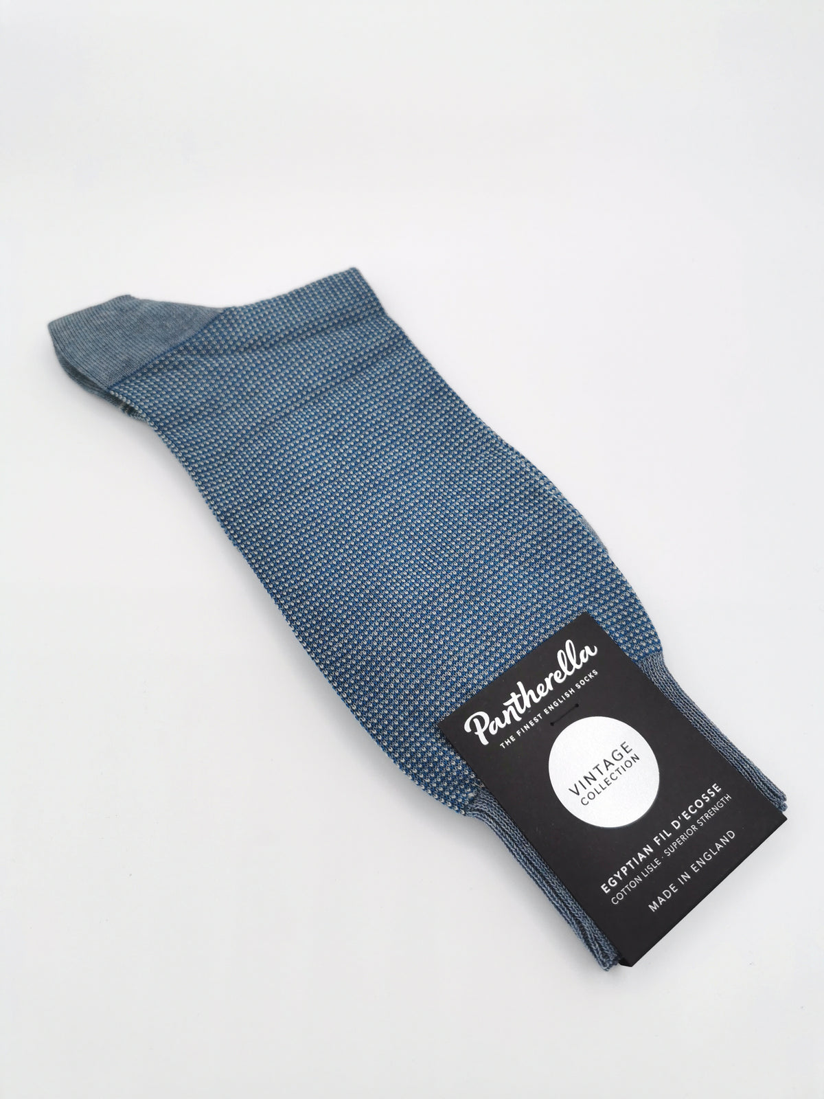 Pantherella lisle socks with small grid pattern