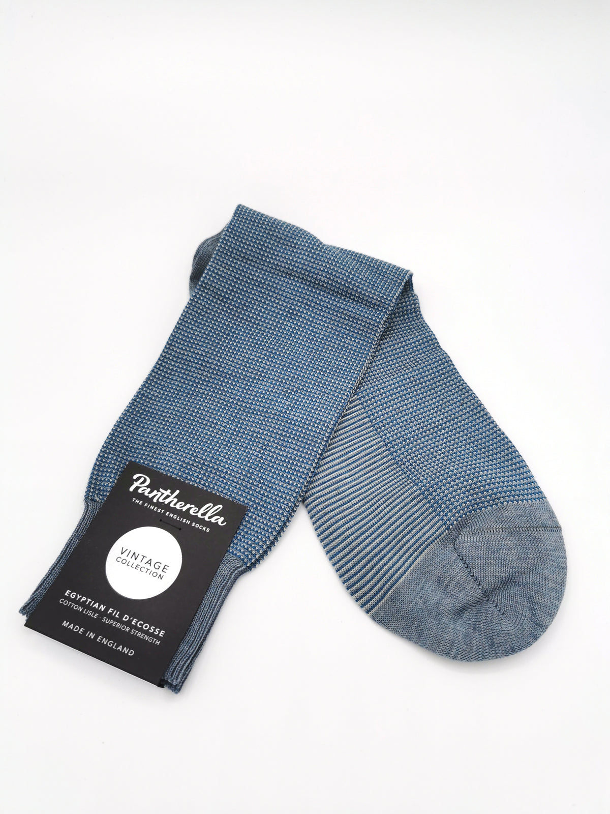 Pantherella lisle socks with small grid pattern