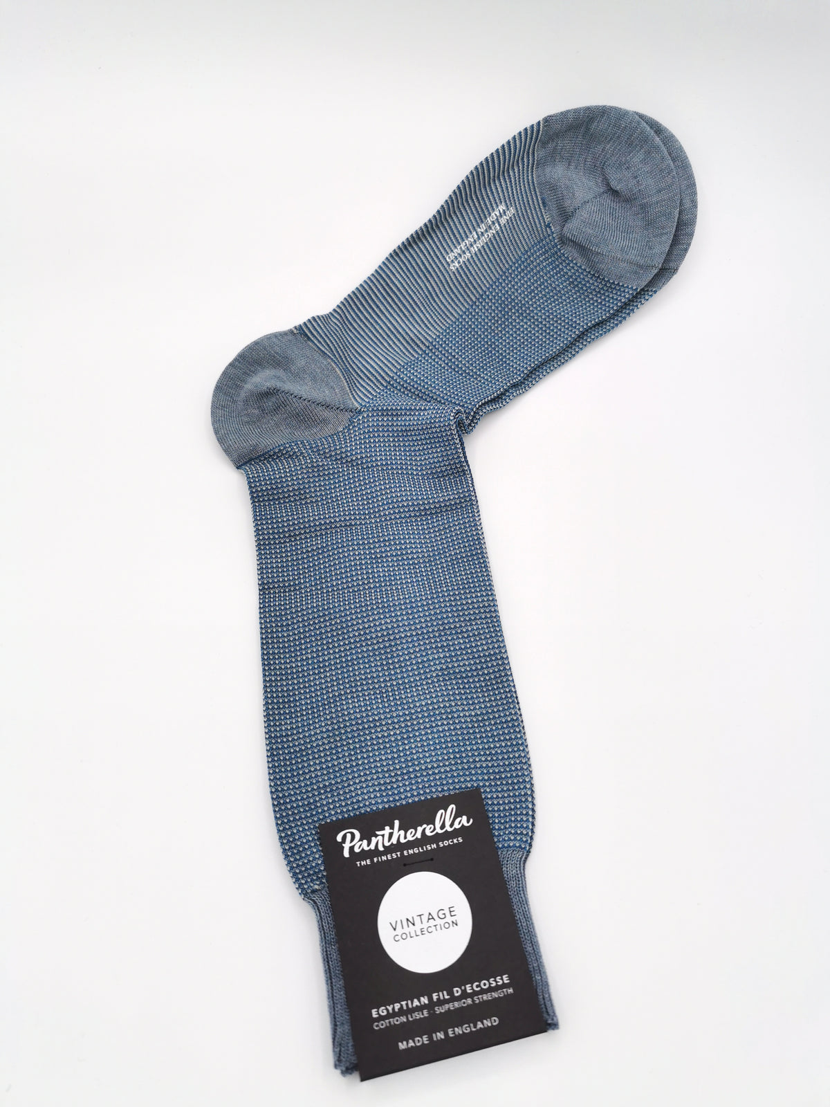 Pantherella lisle socks with small grid pattern
