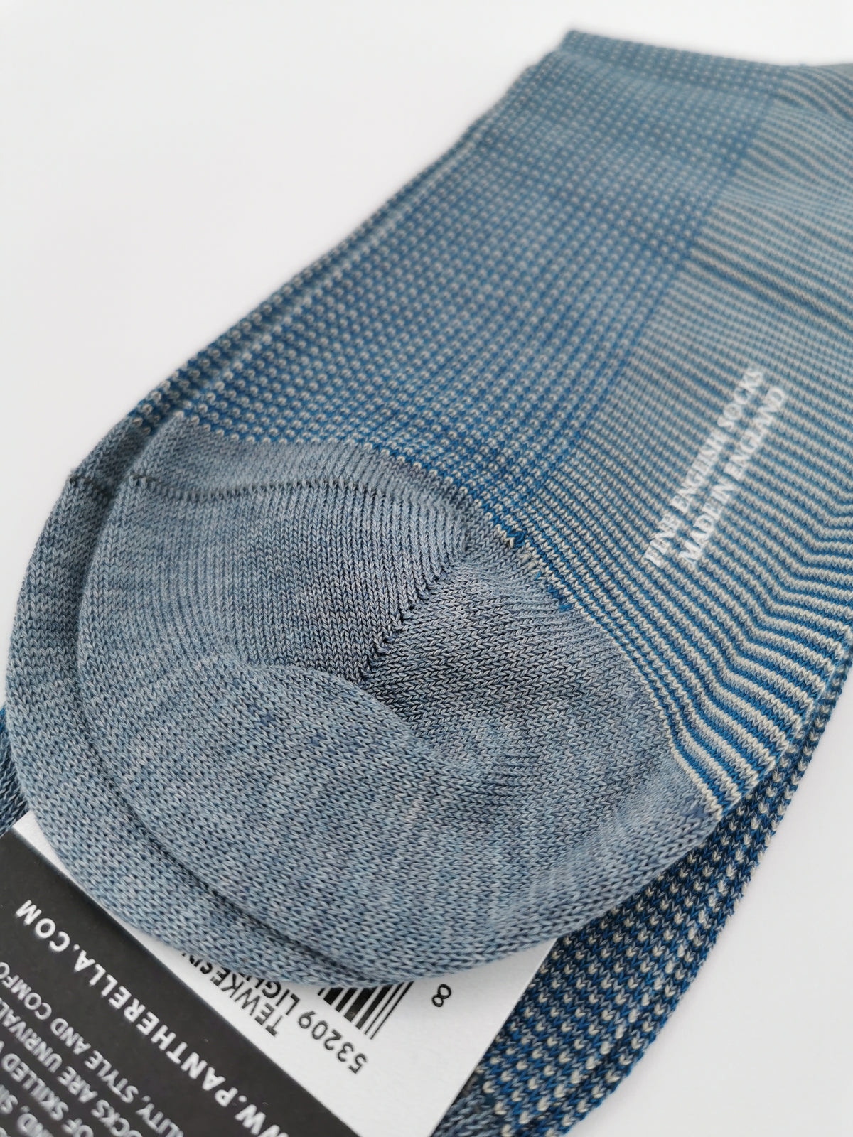 Pantherella lisle socks with small grid pattern