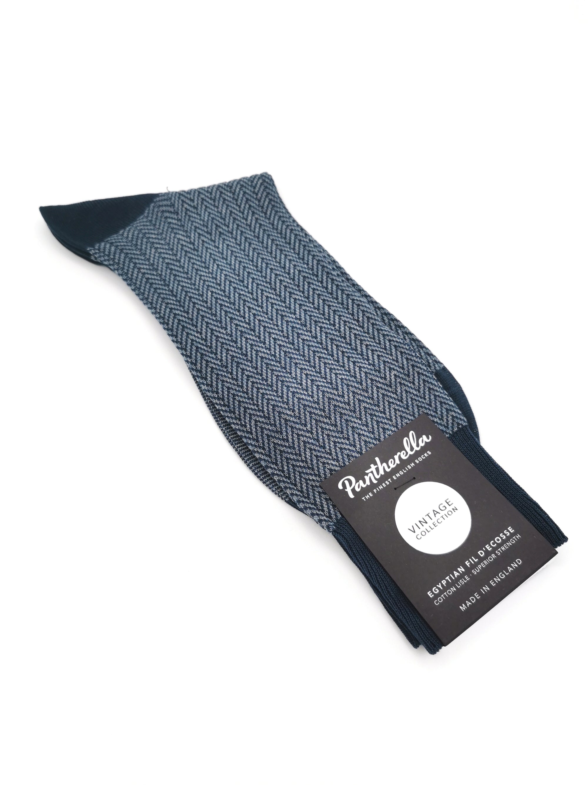 Pantherella socks in lisle herringbone pattern