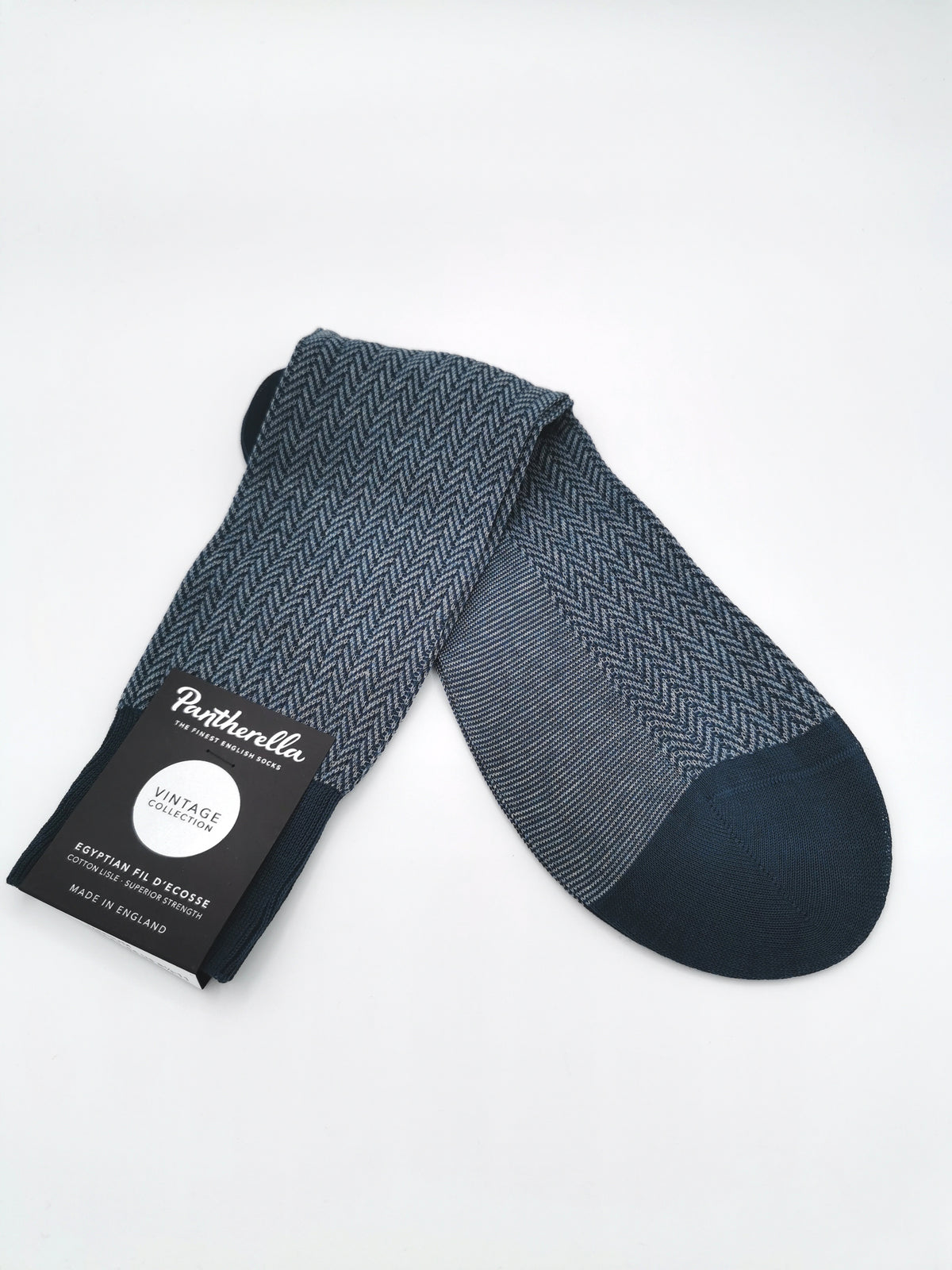 Pantherella socks in lisle herringbone pattern