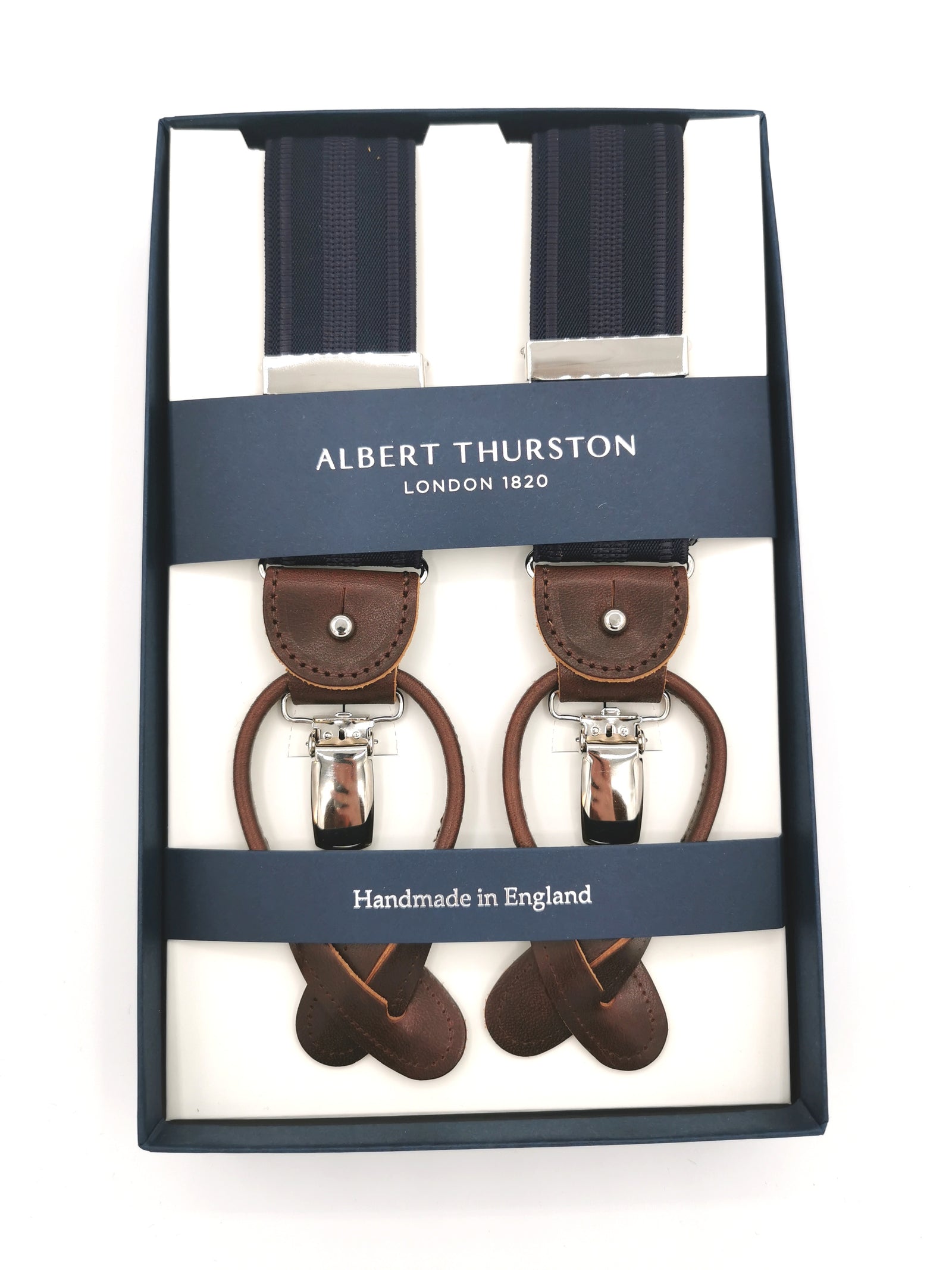 ALBERT THURSTON NAVY SUSPENDERS