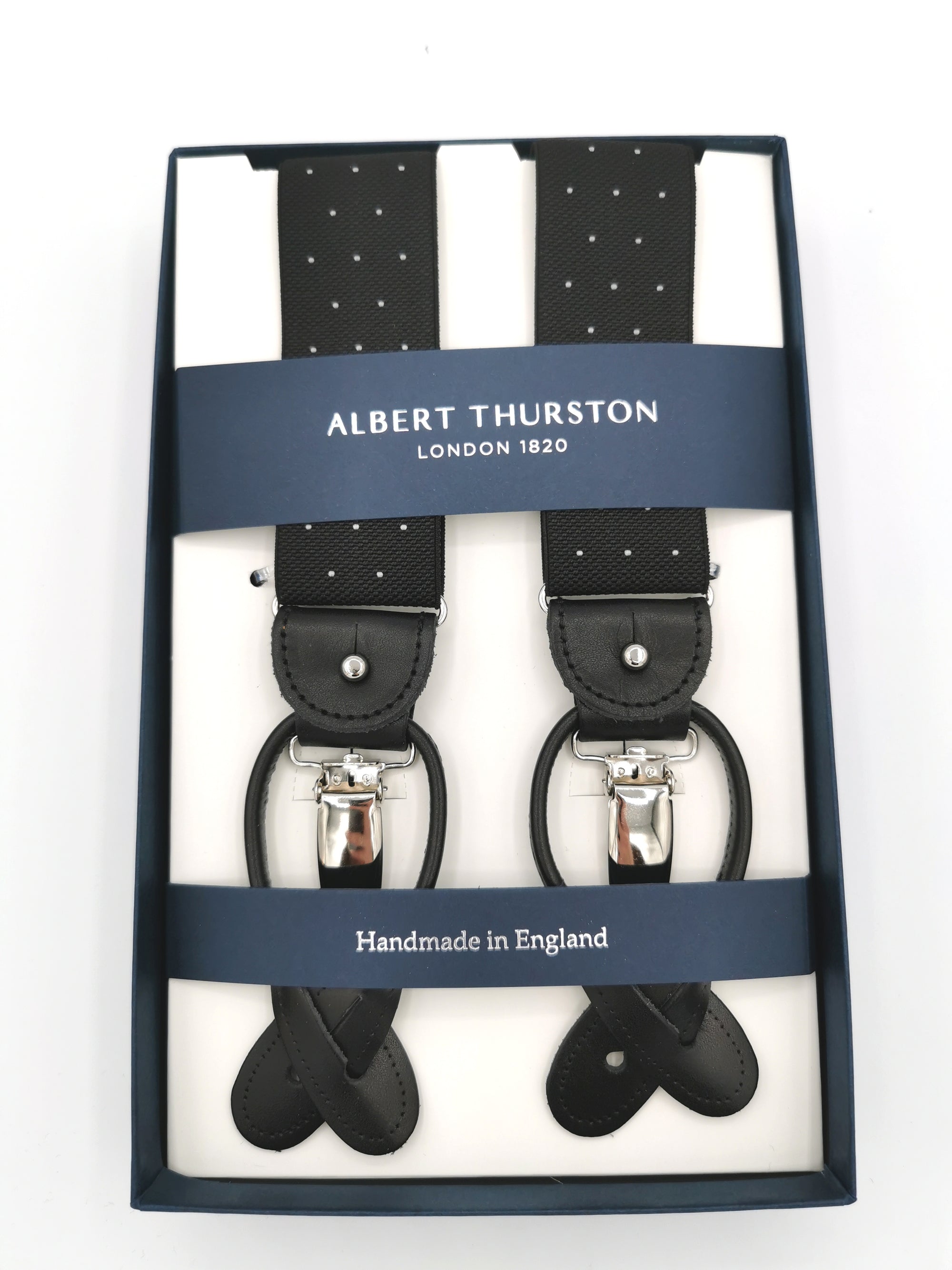 Bretelles noir avec des points blancs Albert Thurston