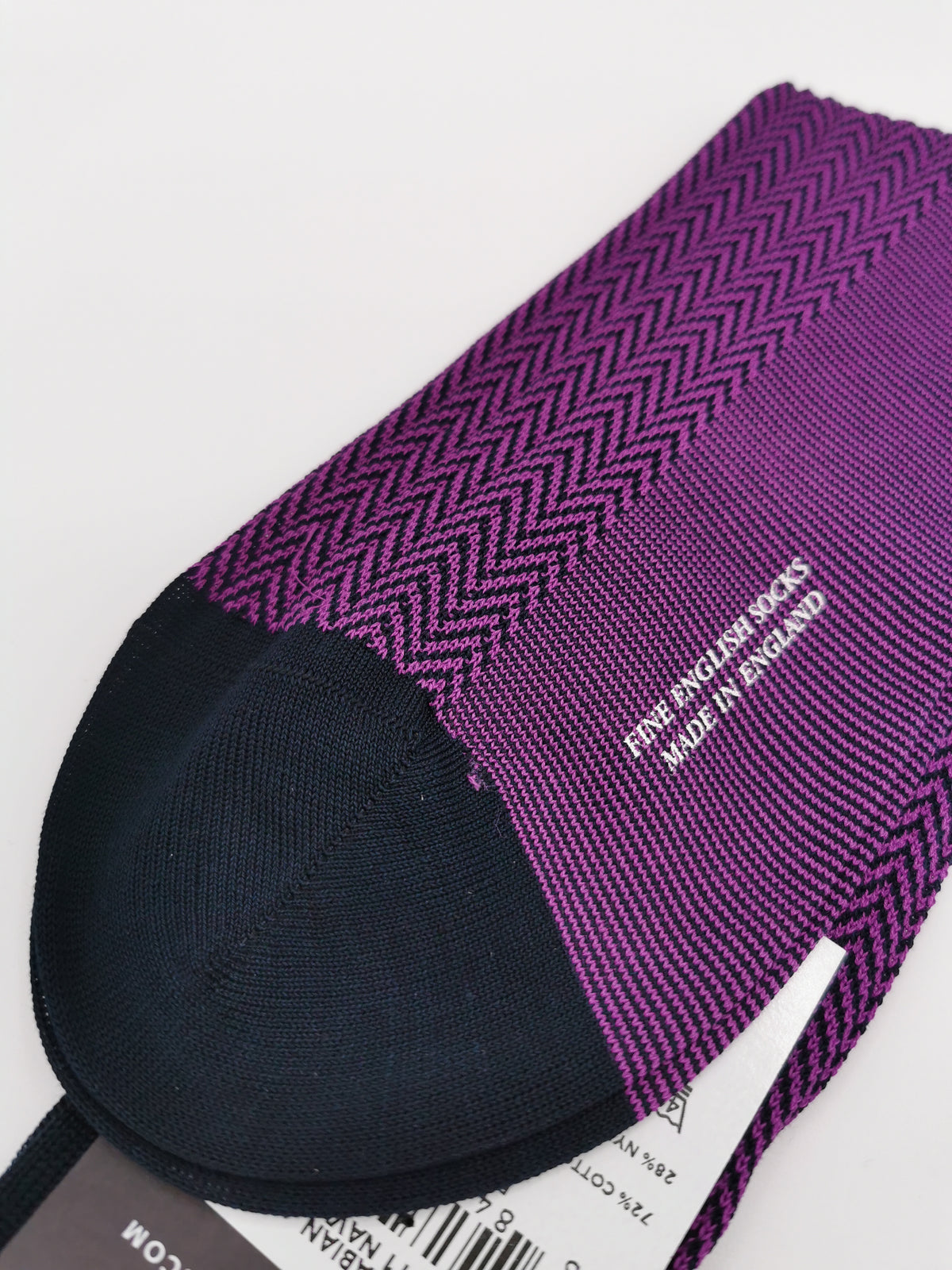 Pantherella purple herringbone pattern socks