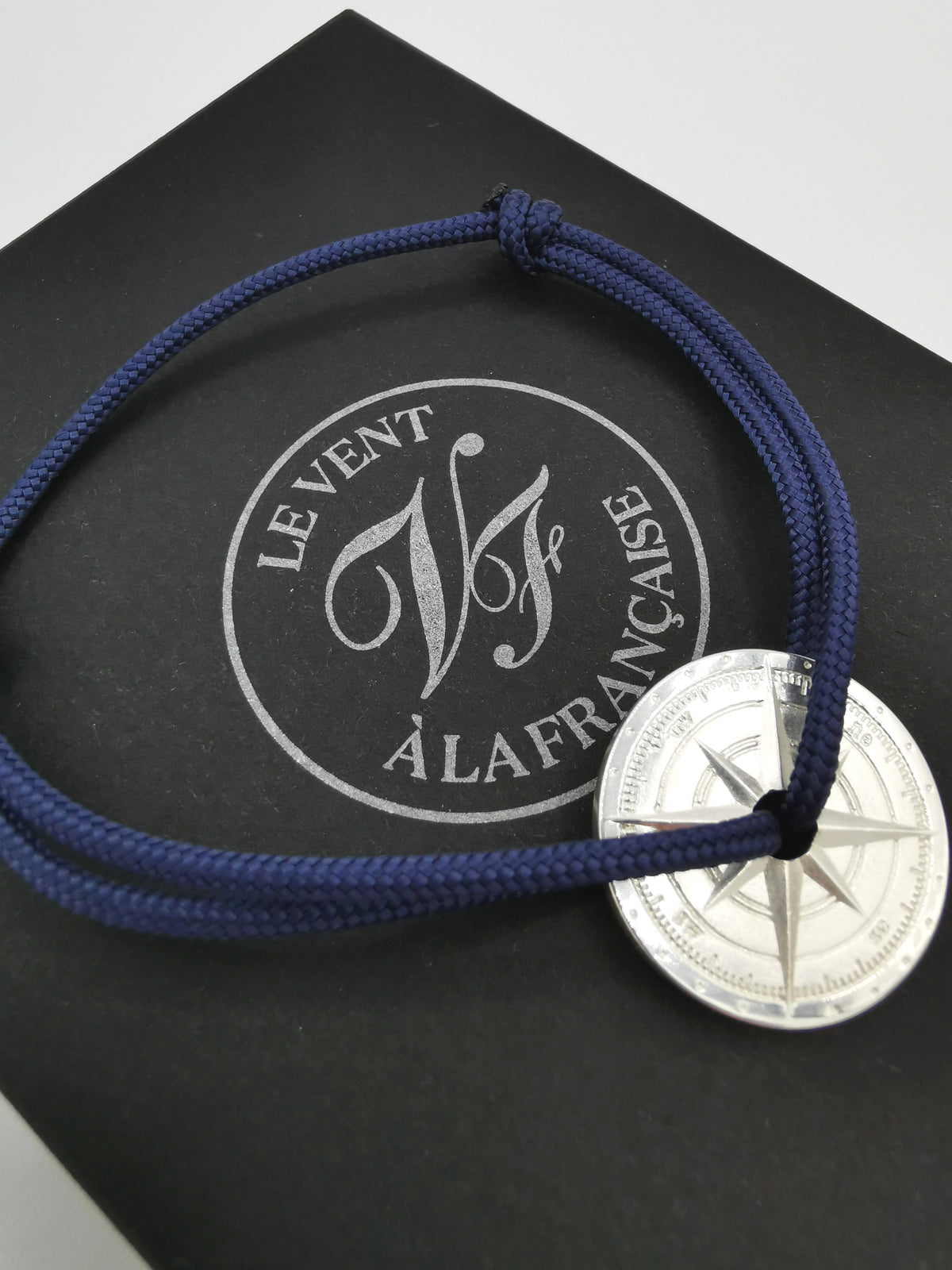 BRACELET LE VENT À LA FRANÇAISE &quot;ARGENT 925°&quot; NAVY BLUE