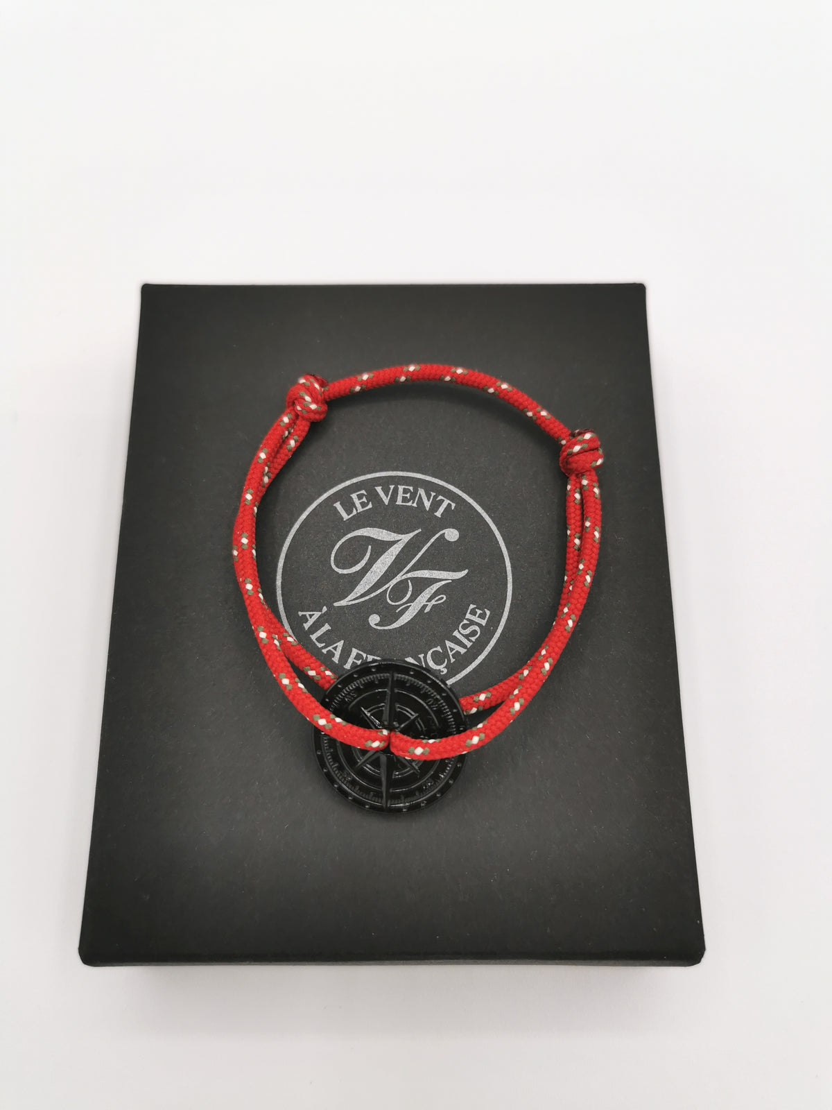 BRACELET LE VENT À LA FRANÇAISE &quot;NOIR ASPHALT&quot; RED SPECKLED