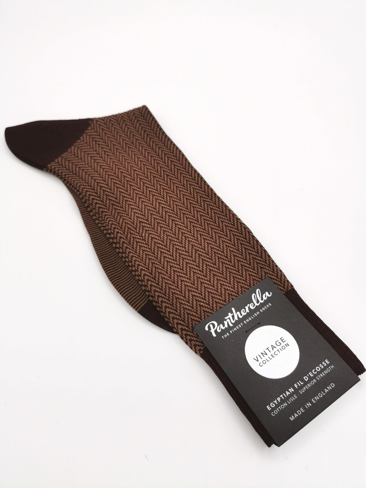 Pantherella socks in lisle herringbone pattern