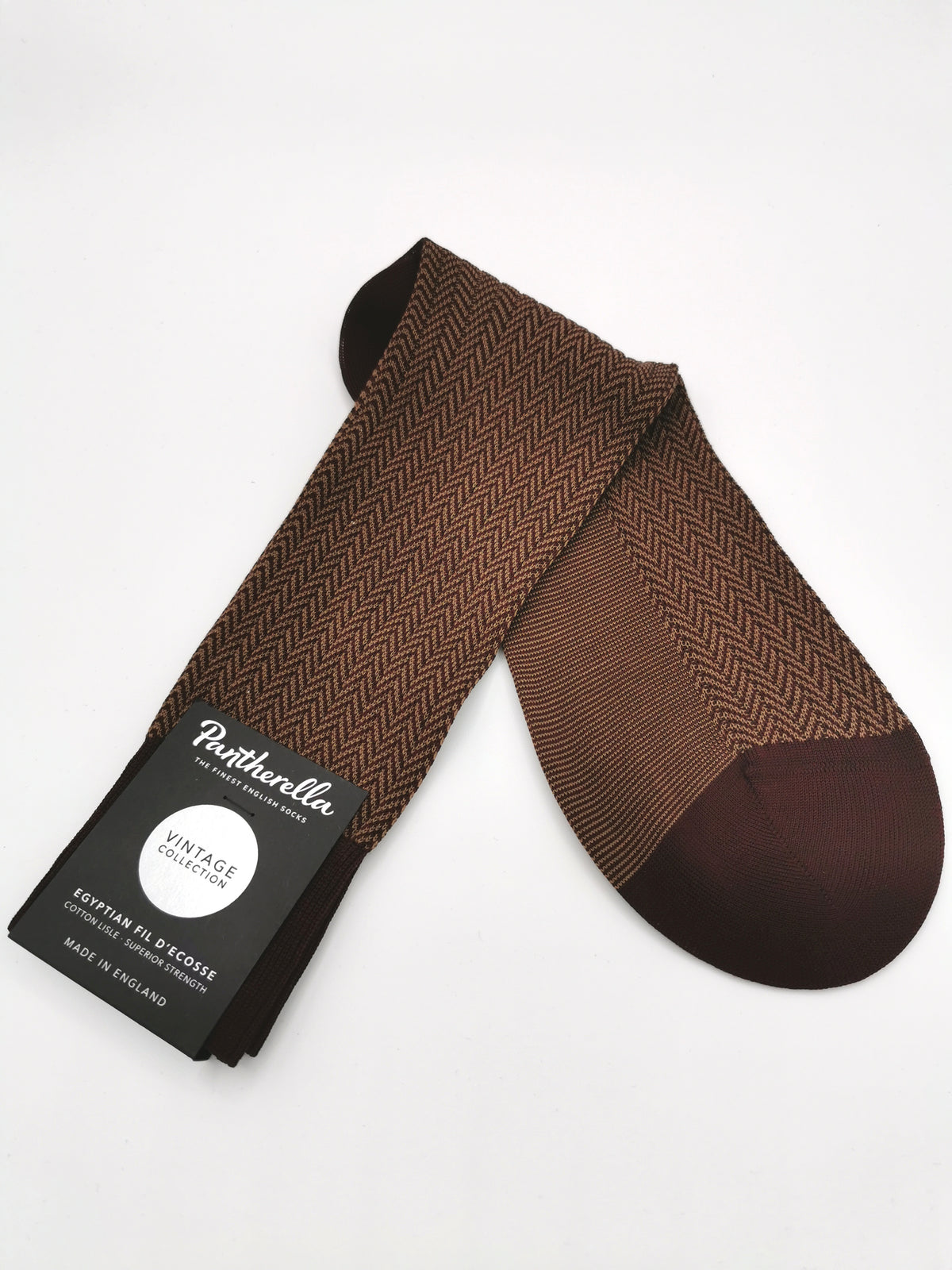 Pantherella socks in lisle herringbone pattern