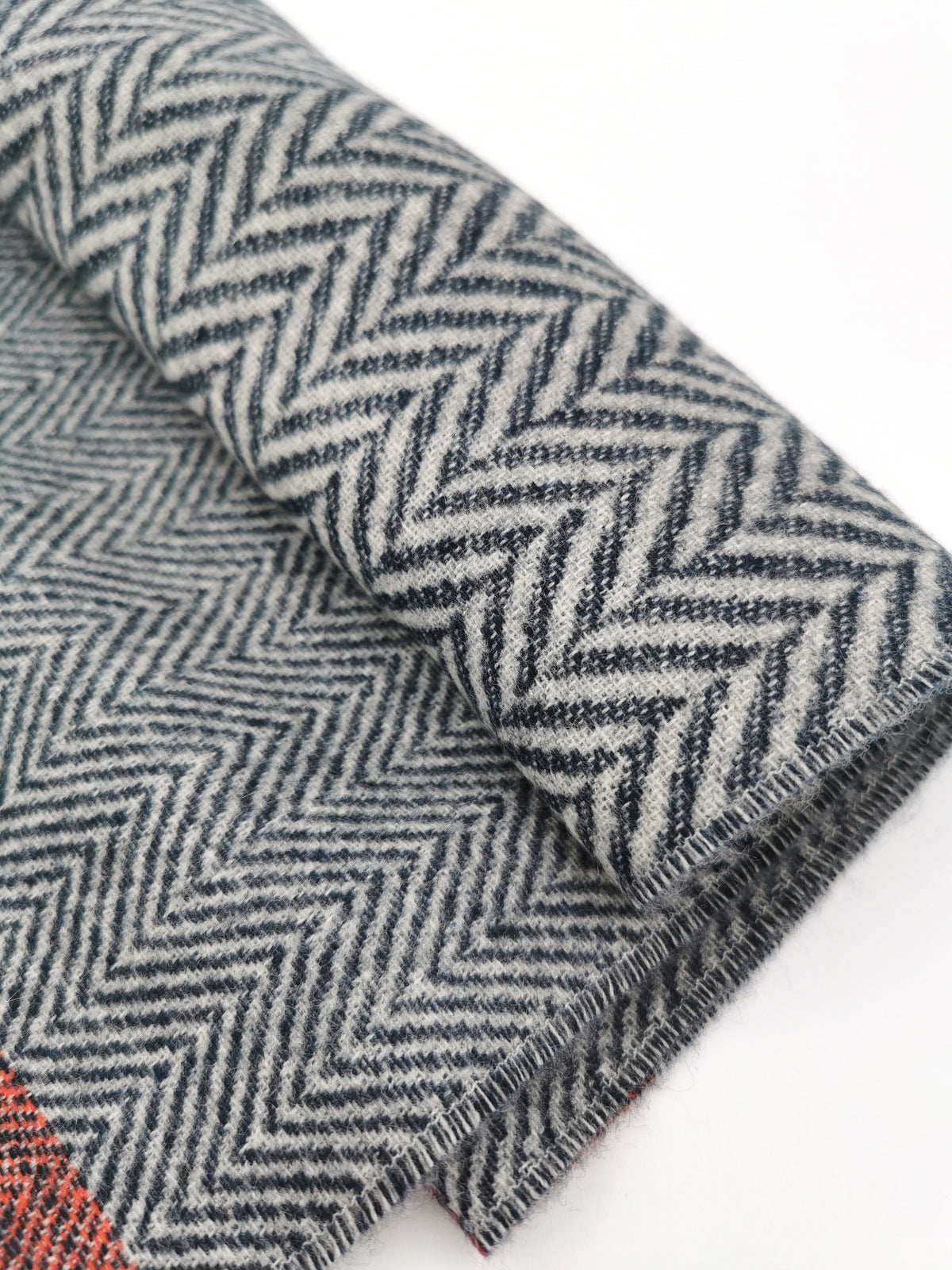 Herringbone wool/cashmere scarf