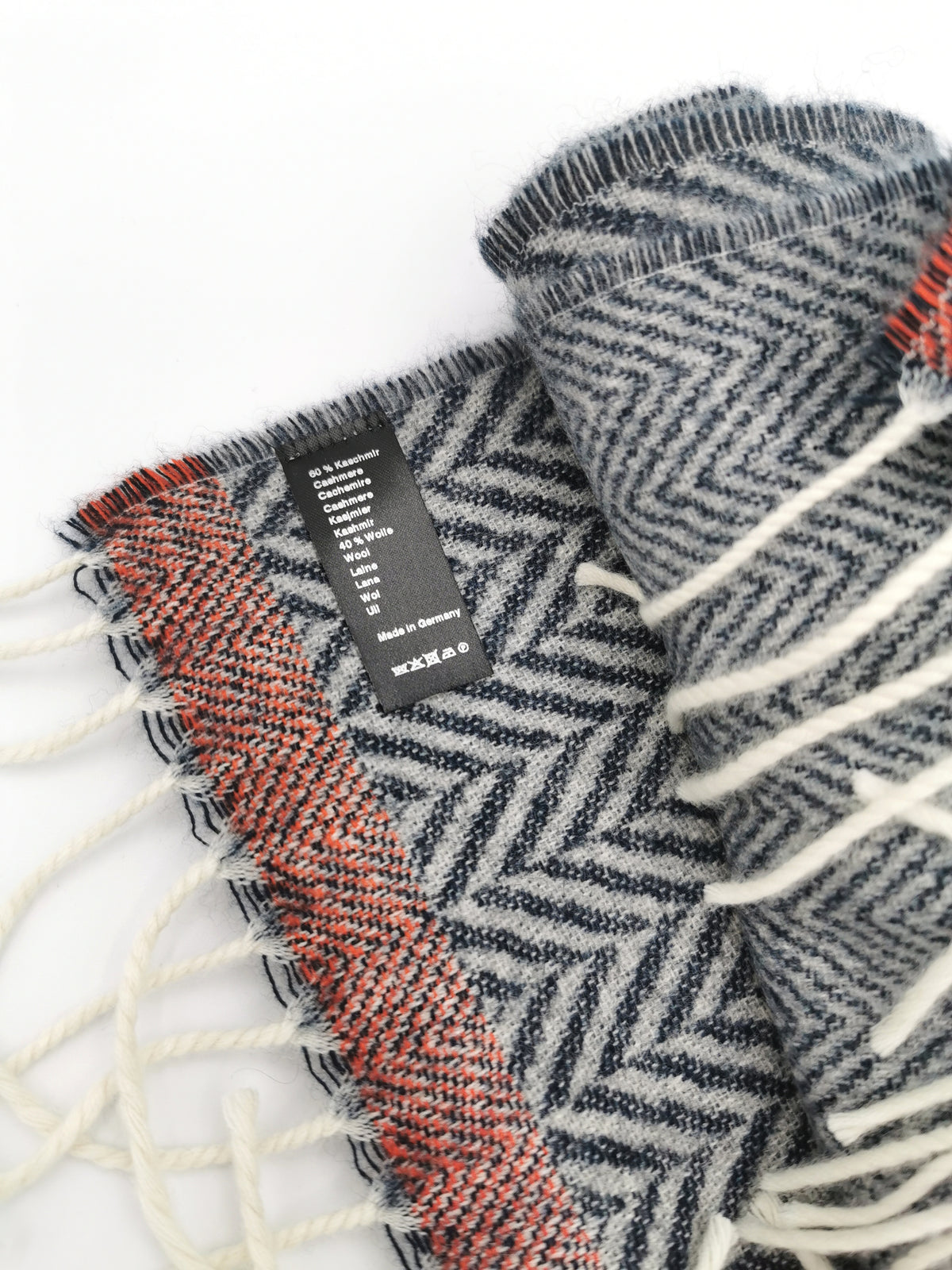 Herringbone wool/cashmere scarf