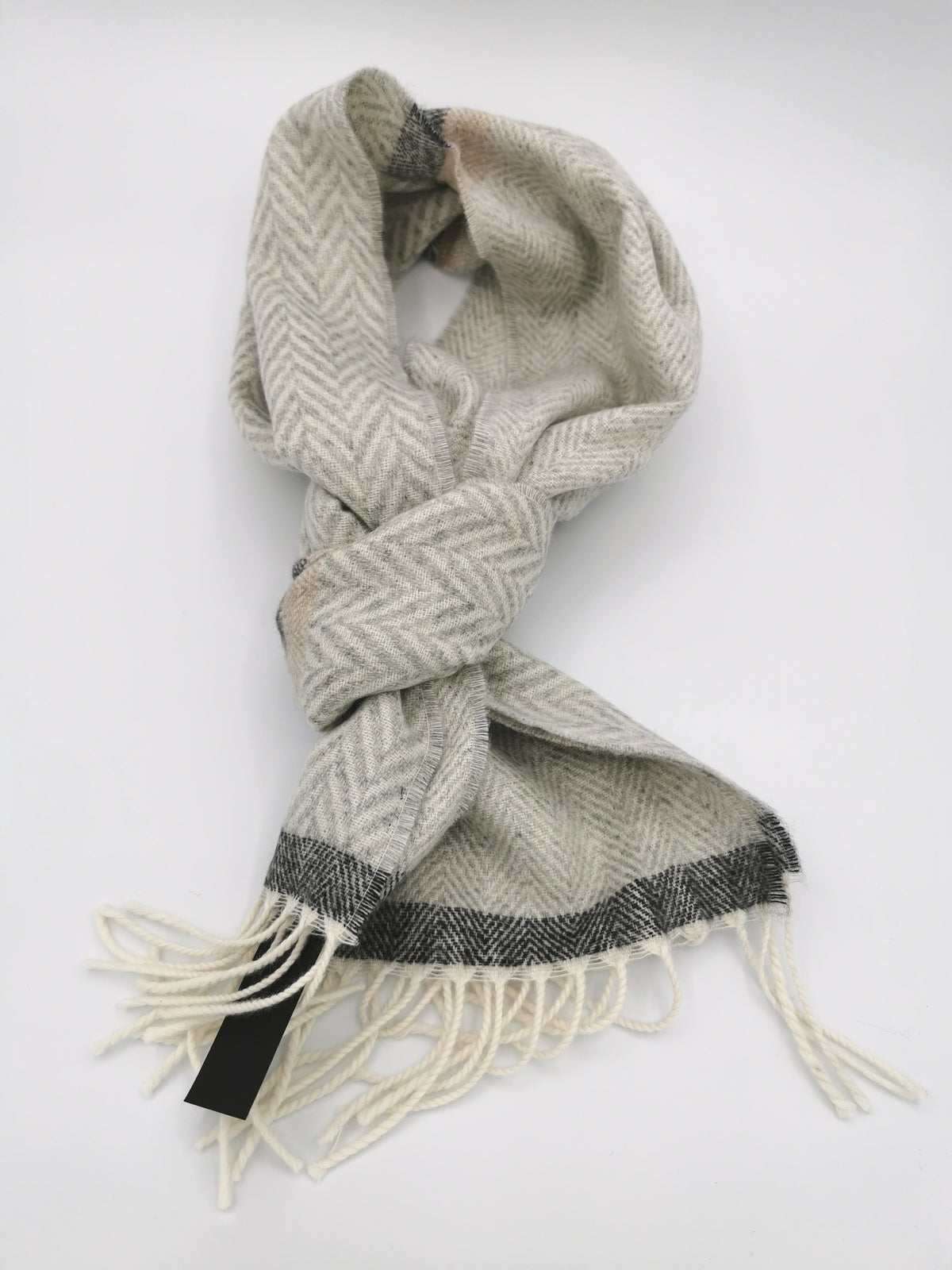 Herringbone wool/cashmere scarf