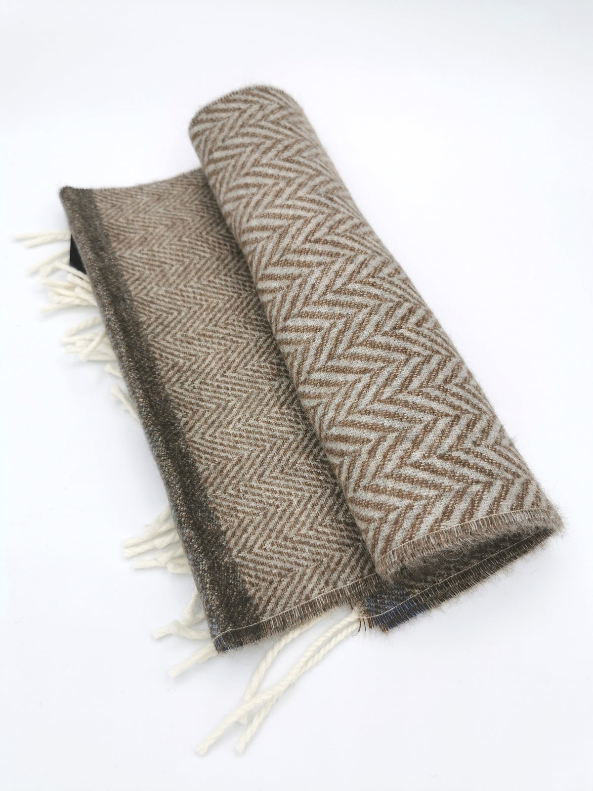 Herringbone wool/cashmere scarf