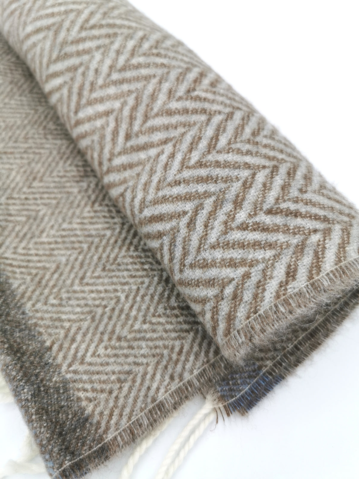 Herringbone wool/cashmere scarf
