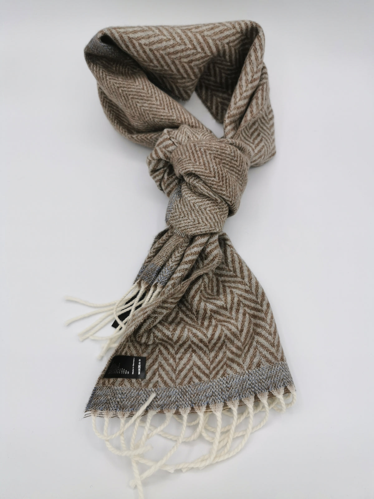 Herringbone wool/cashmere scarf
