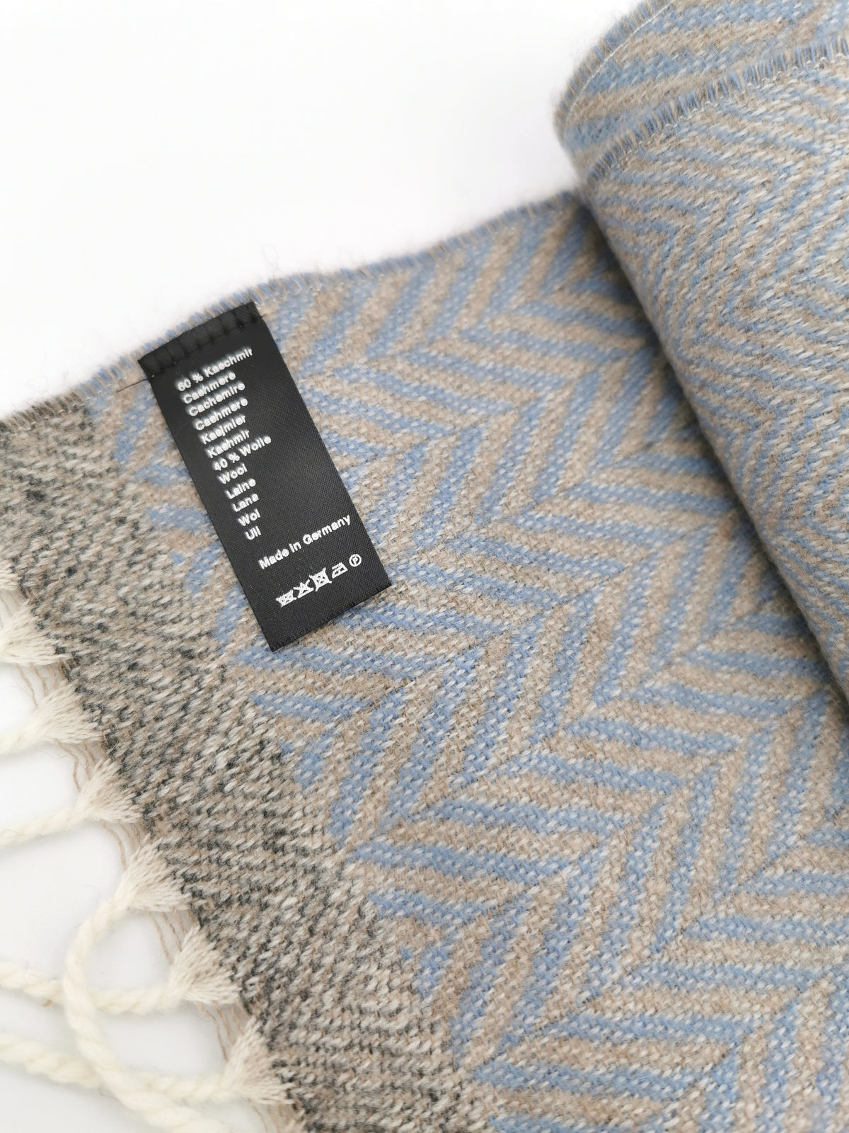 Herringbone wool/cashmere scarf