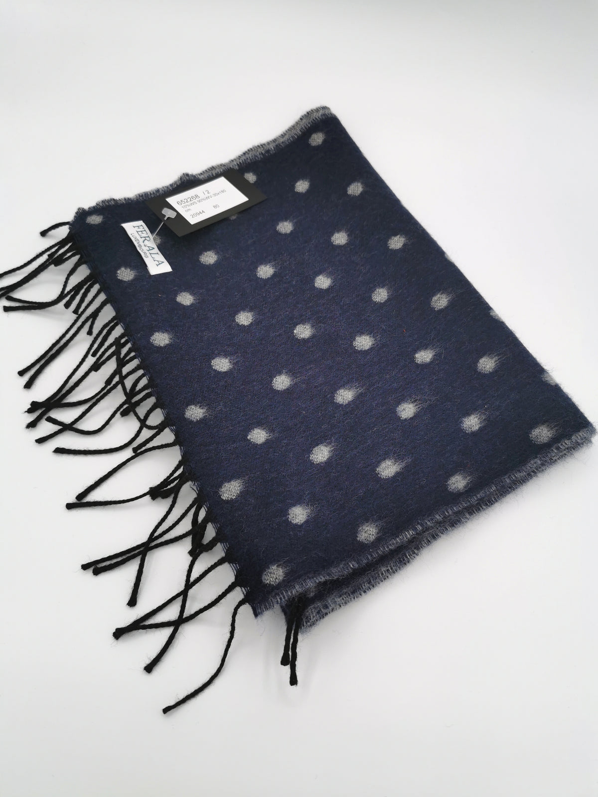Wool/cashmere scarf with polka dots