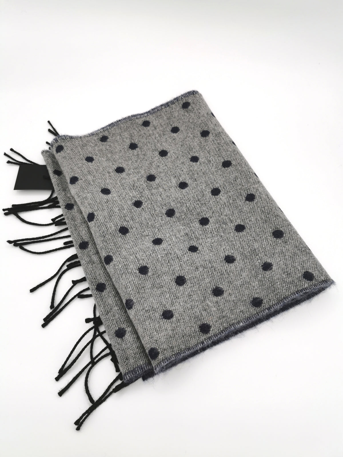 Wool/cashmere scarf with polka dots