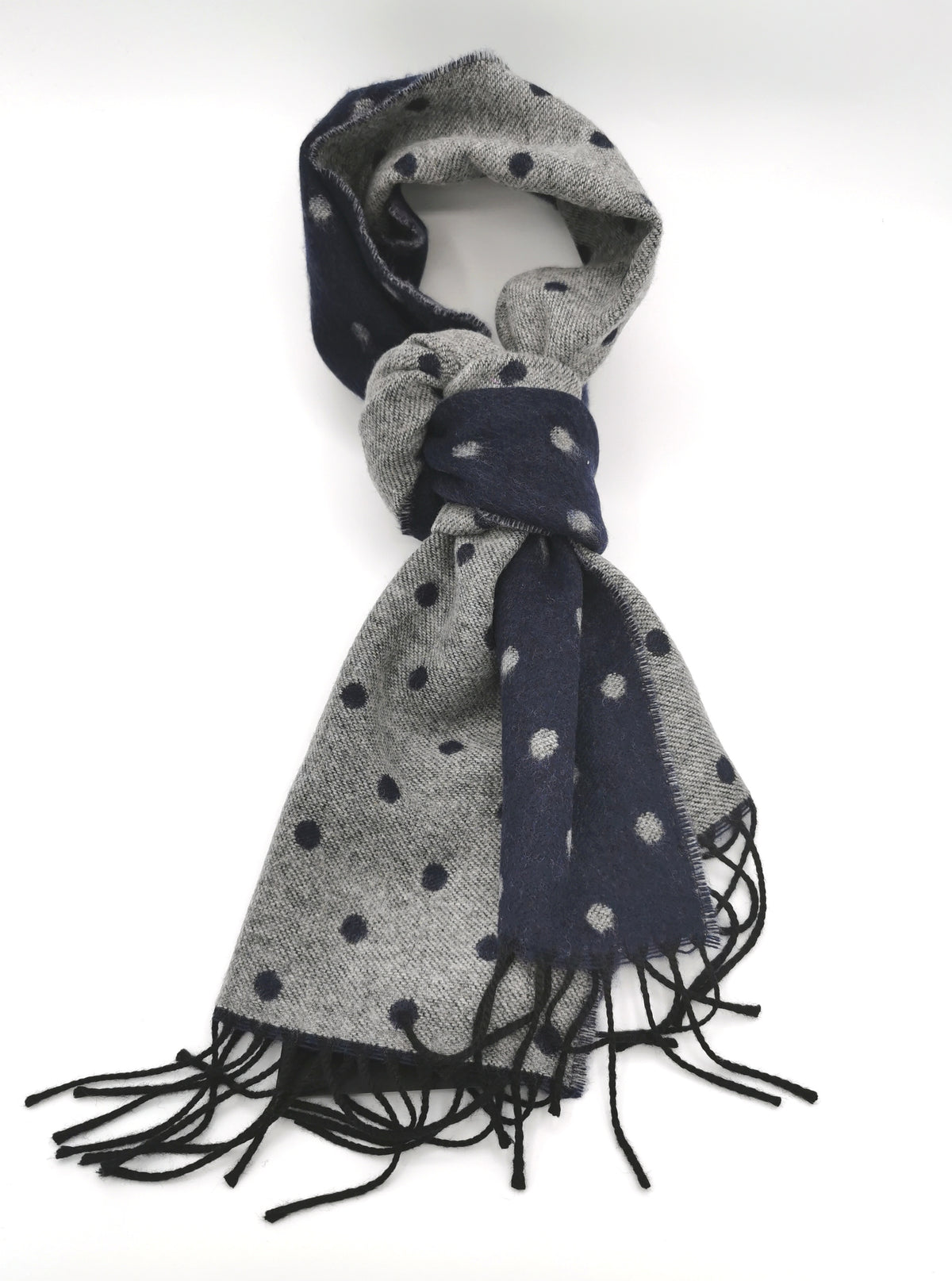 Wool/cashmere scarf with polka dots