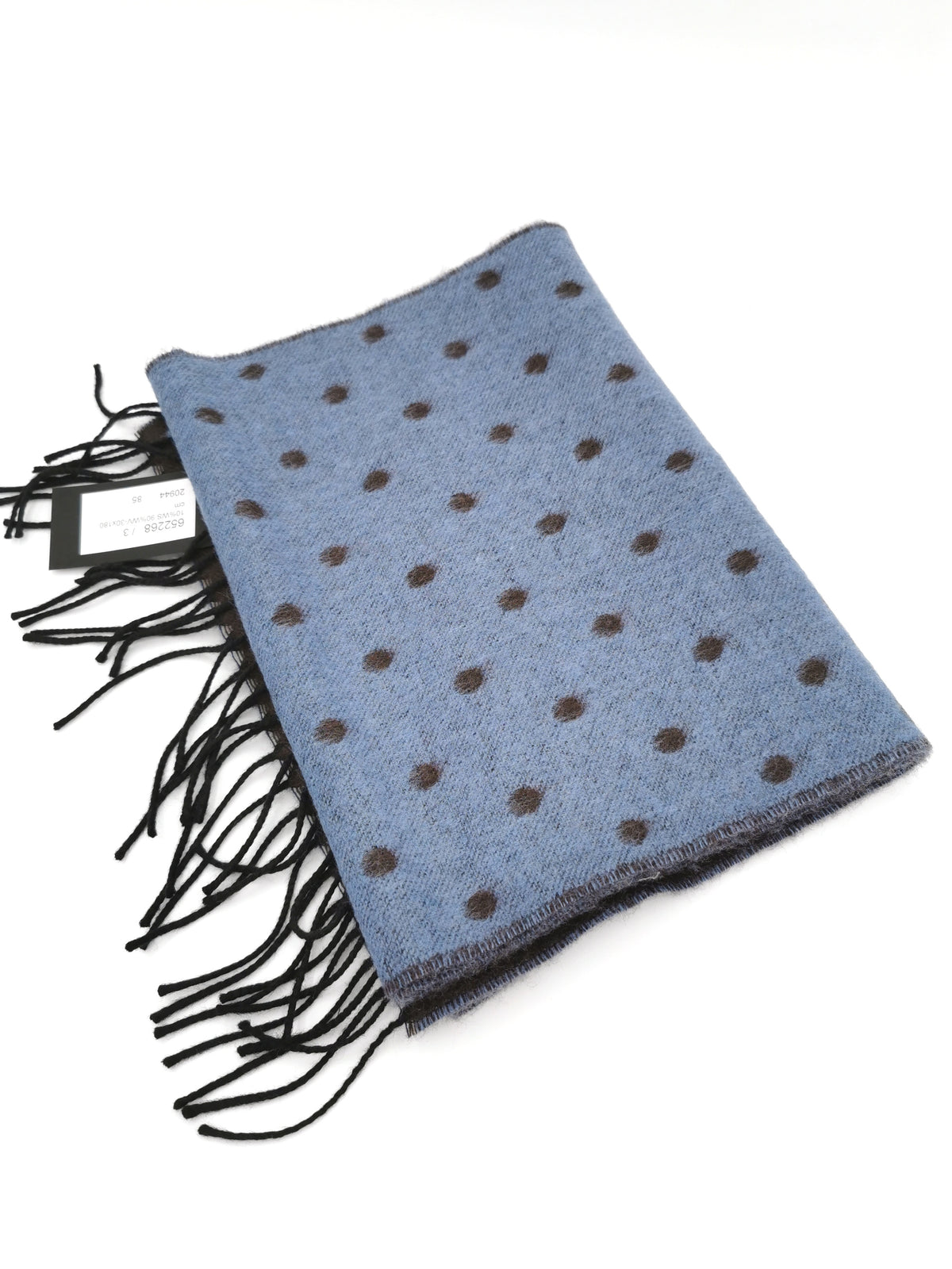 Wool/cashmere scarf with polka dots