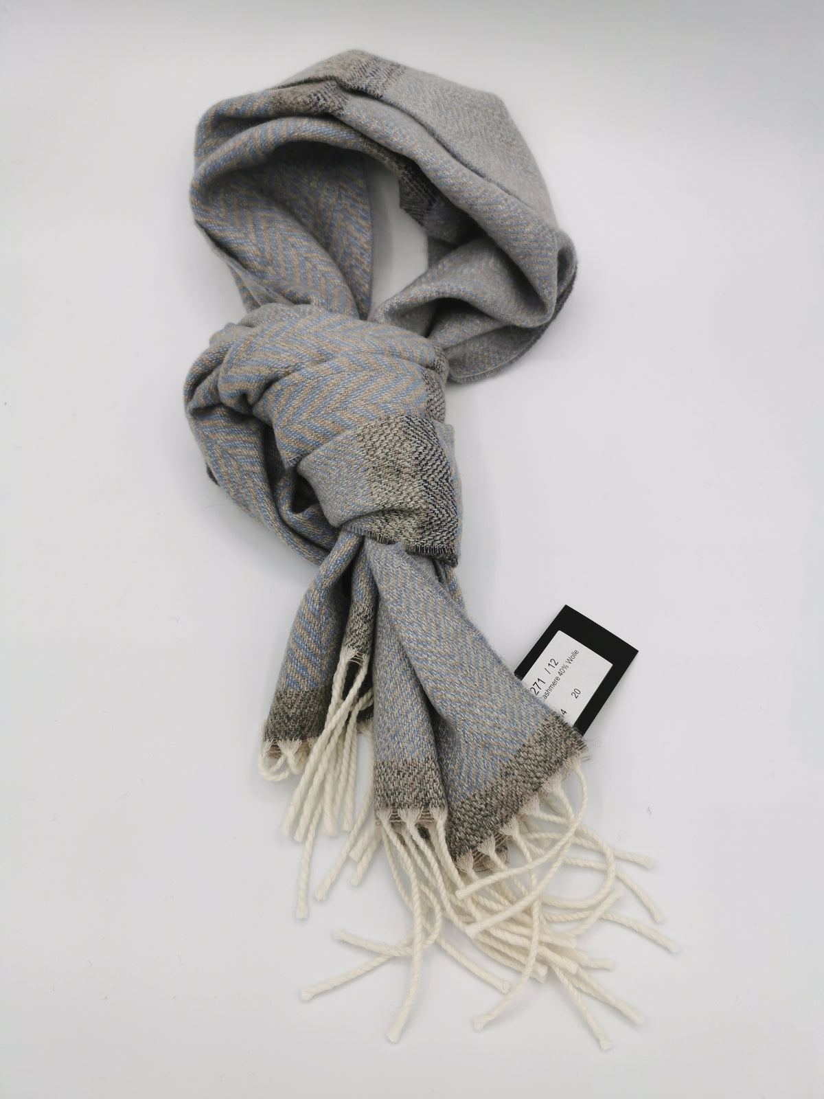 Herringbone wool/cashmere scarf
