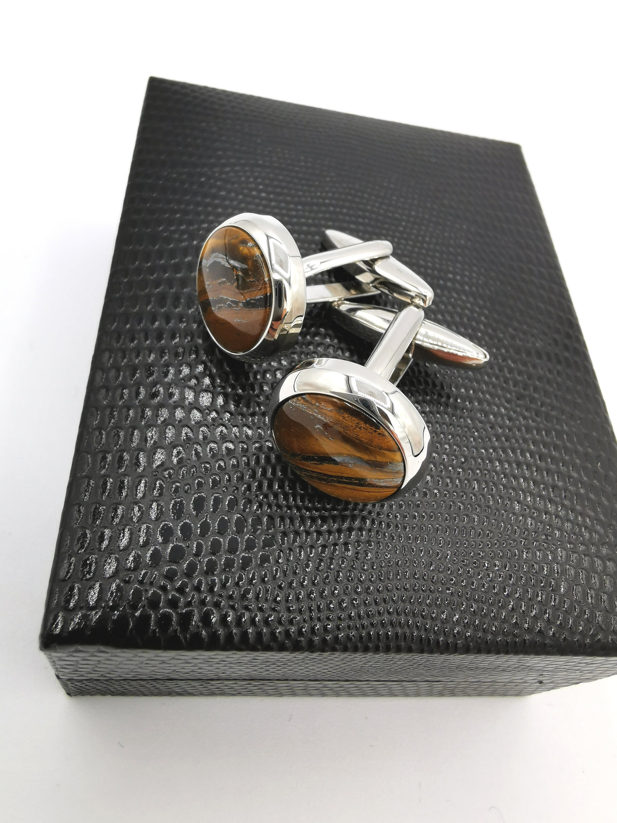 &lt;p id=&quot;isPasted&quot;&gt;CUFFLINKS, TIGER IRONSTONE CABOCHON&lt;/p&gt;