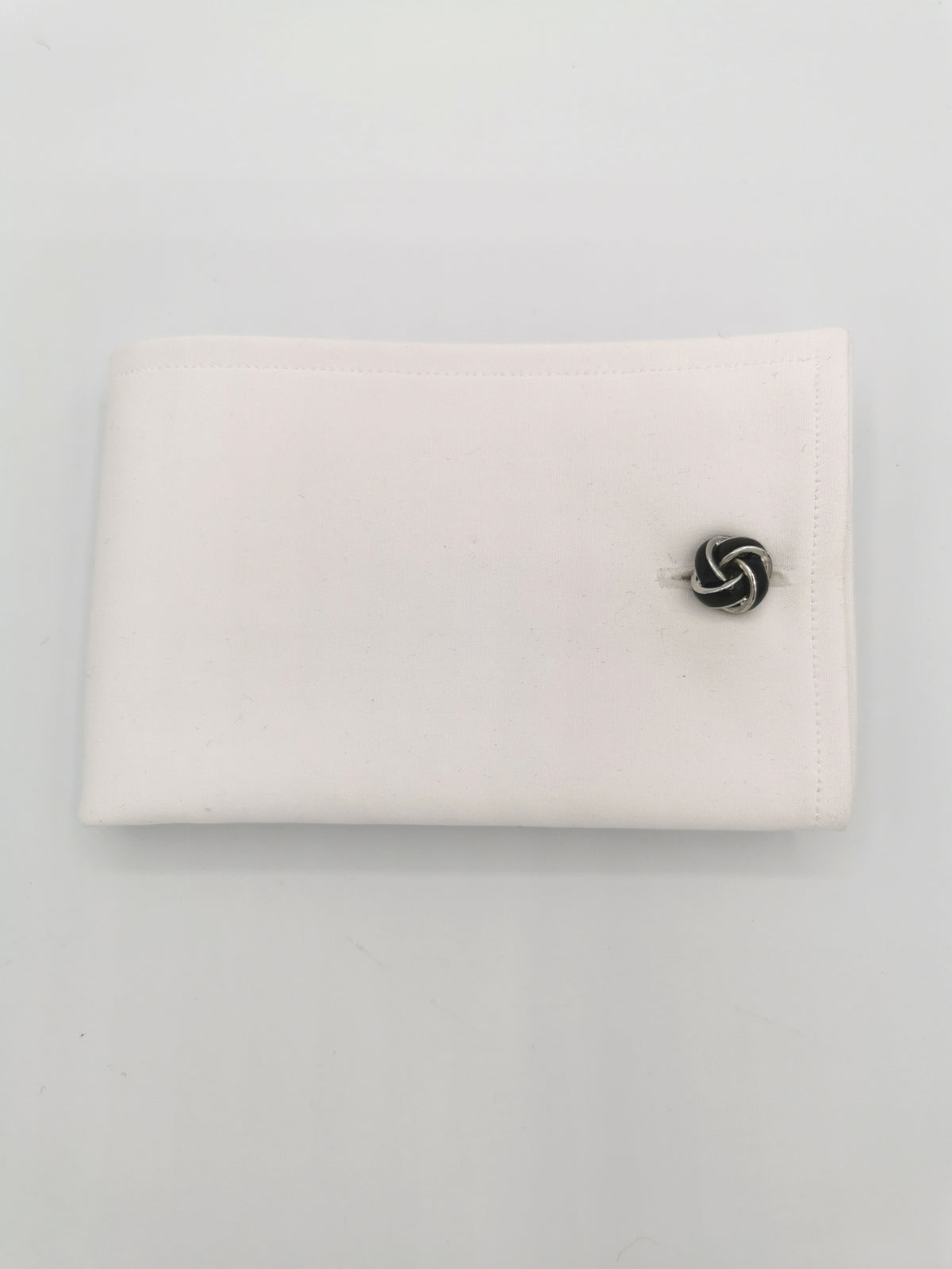 BLACK RESIN KNOT CUFFLINKS