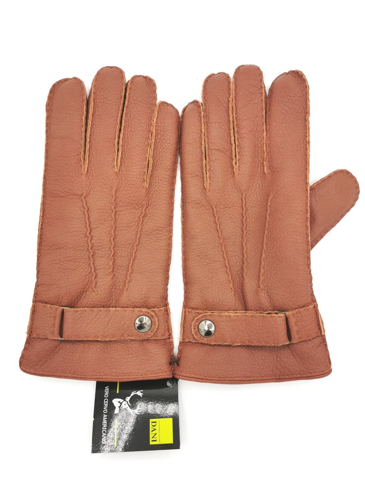 Deerskin gloves with press stud