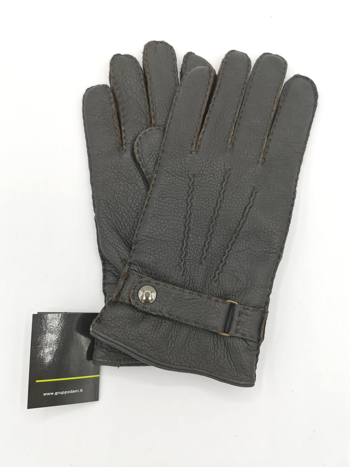 Deerskin gloves with press stud