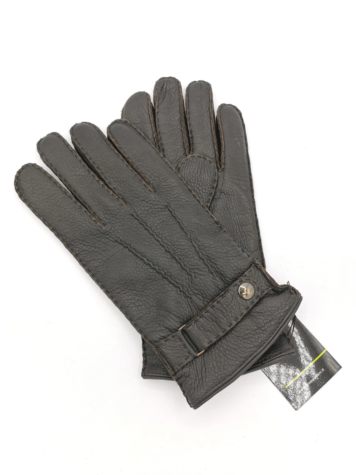 Deerskin gloves with press stud